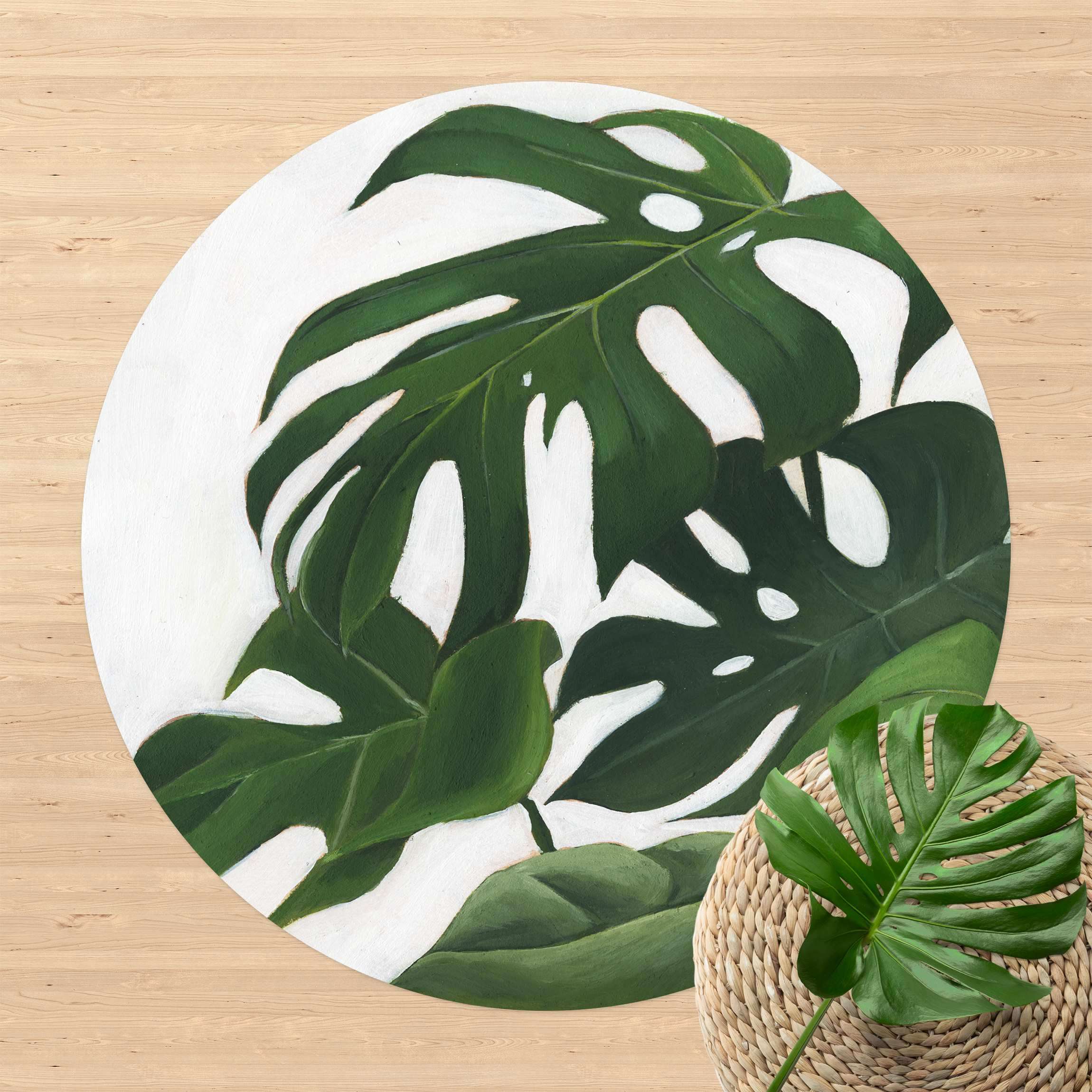 Runder Vinyl-Teppich Lieblingspflanzen - Monstera