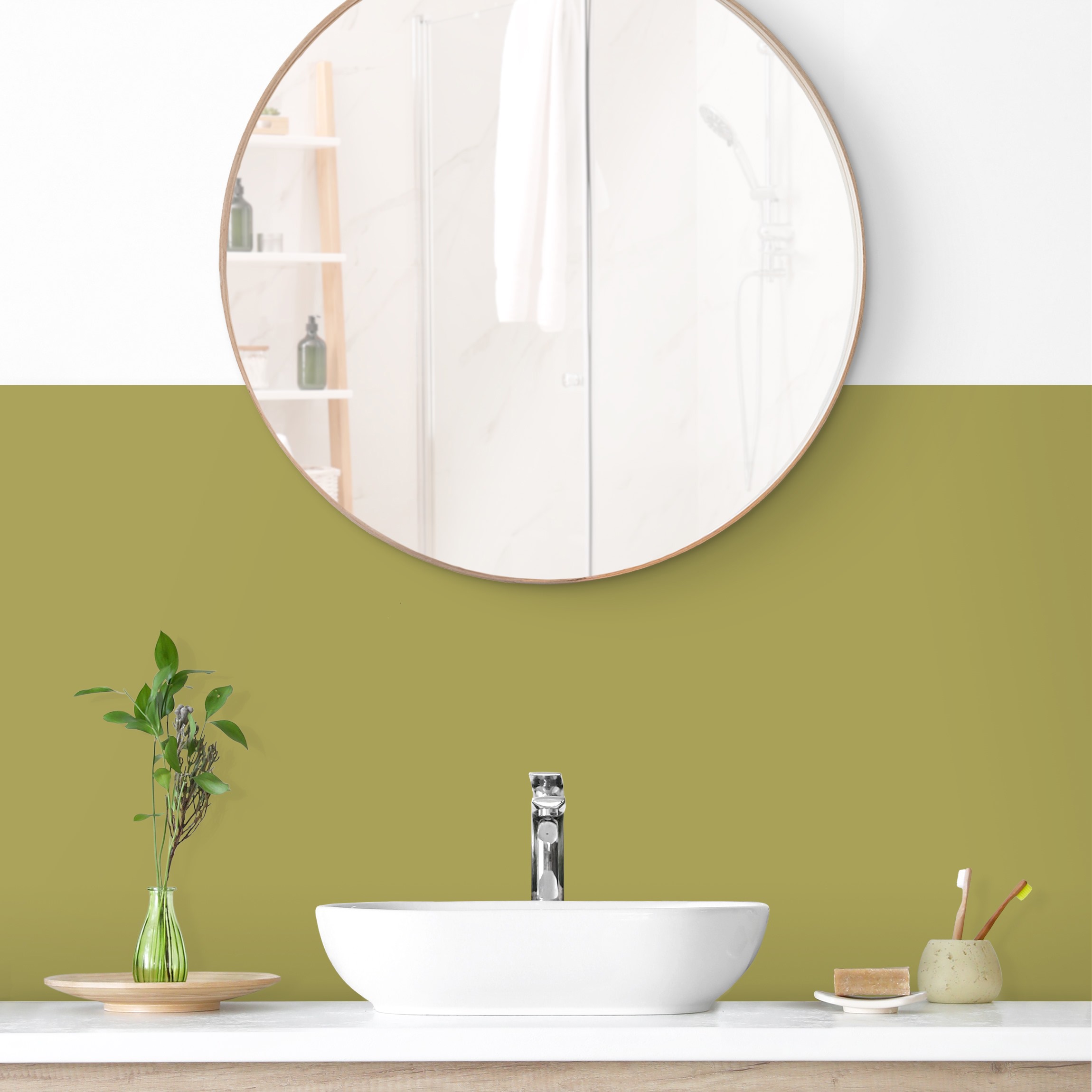 Wandverkleidung Bad Lindgrün Bambus