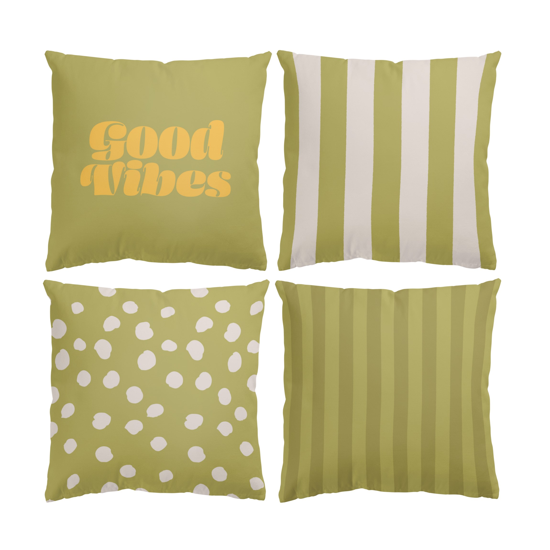 Dekokissen 4er Set Lindgrün Bambus Set