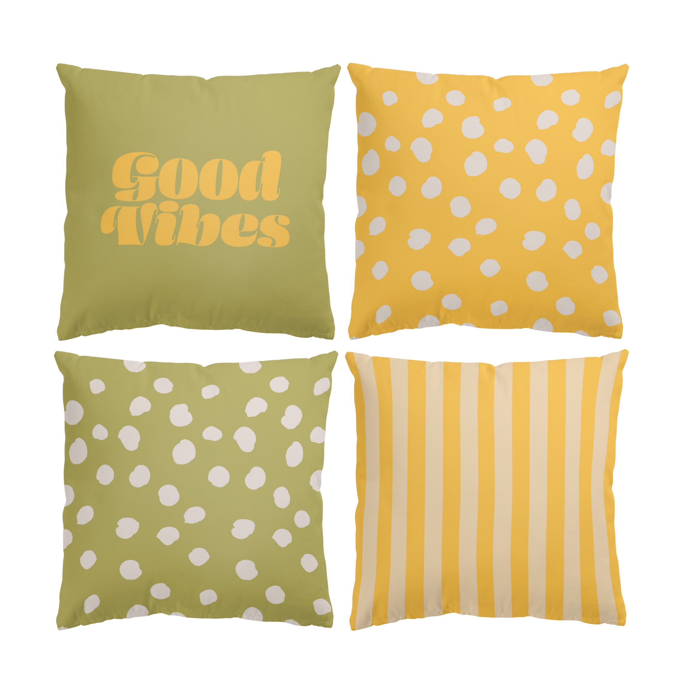 Dekokissen 4er Set Lindgrün Bambus und Mighty Mango Set