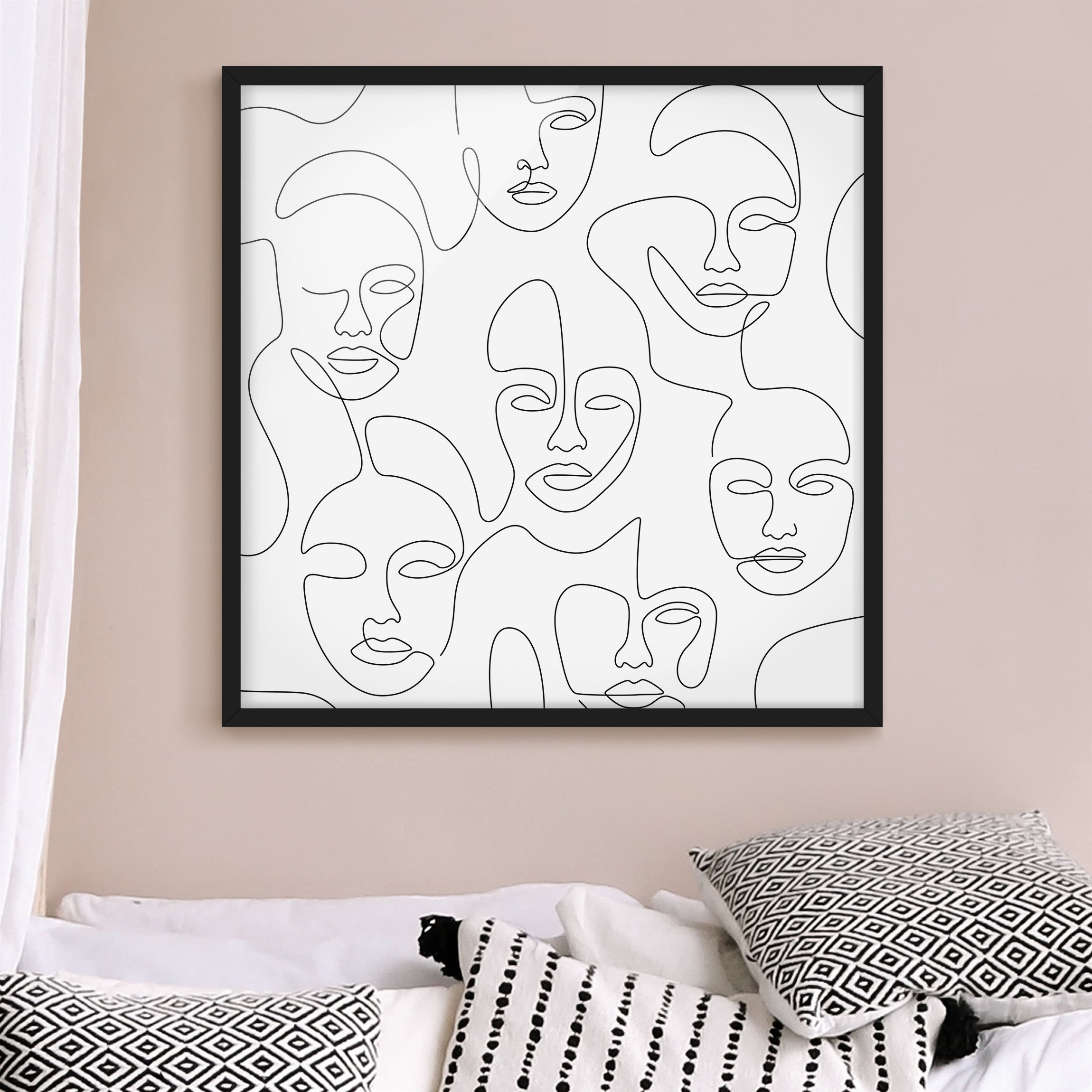 Bild mit Rahmen Line Art - Beauty Portraits