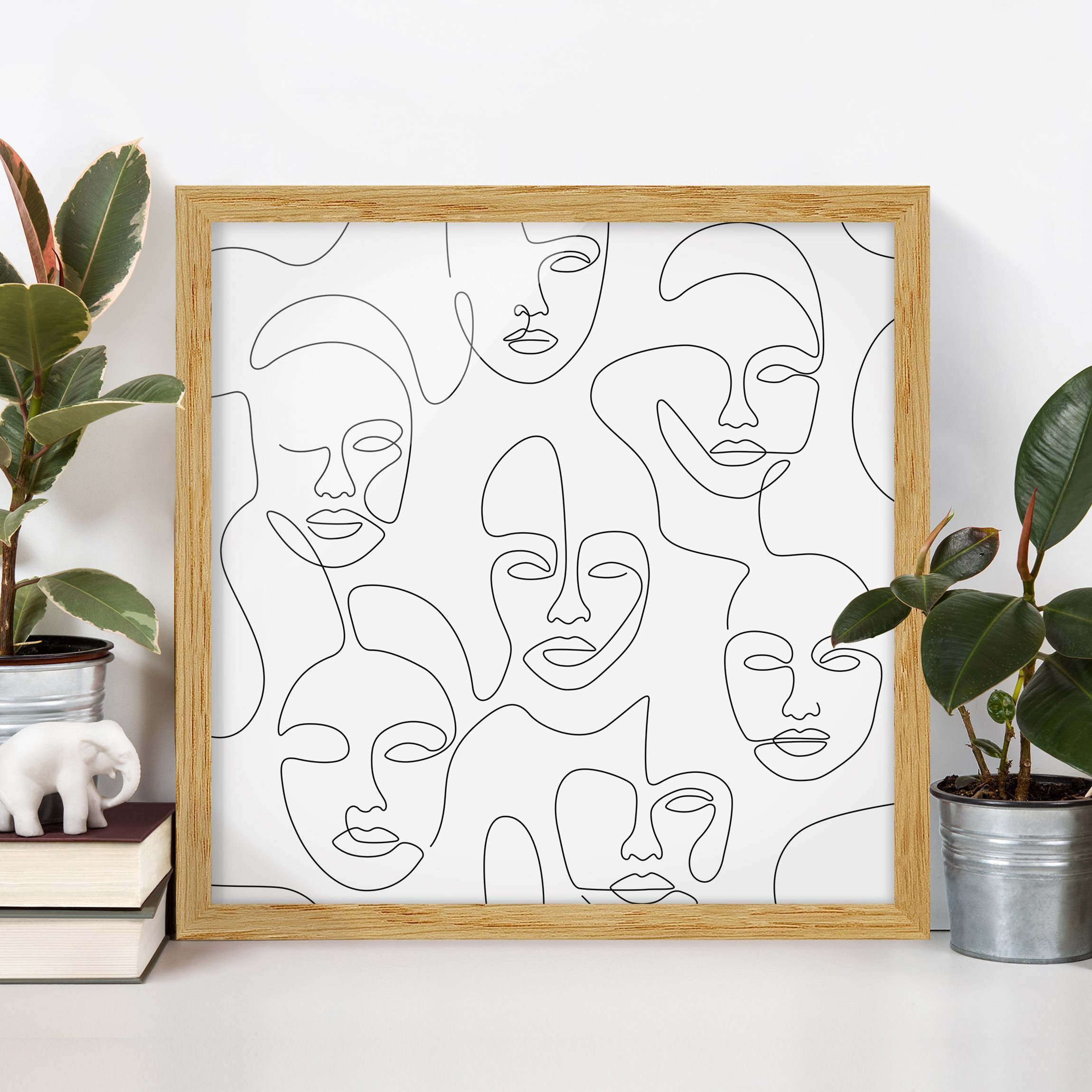Bild mit Rahmen Line Art - Beauty Portraits