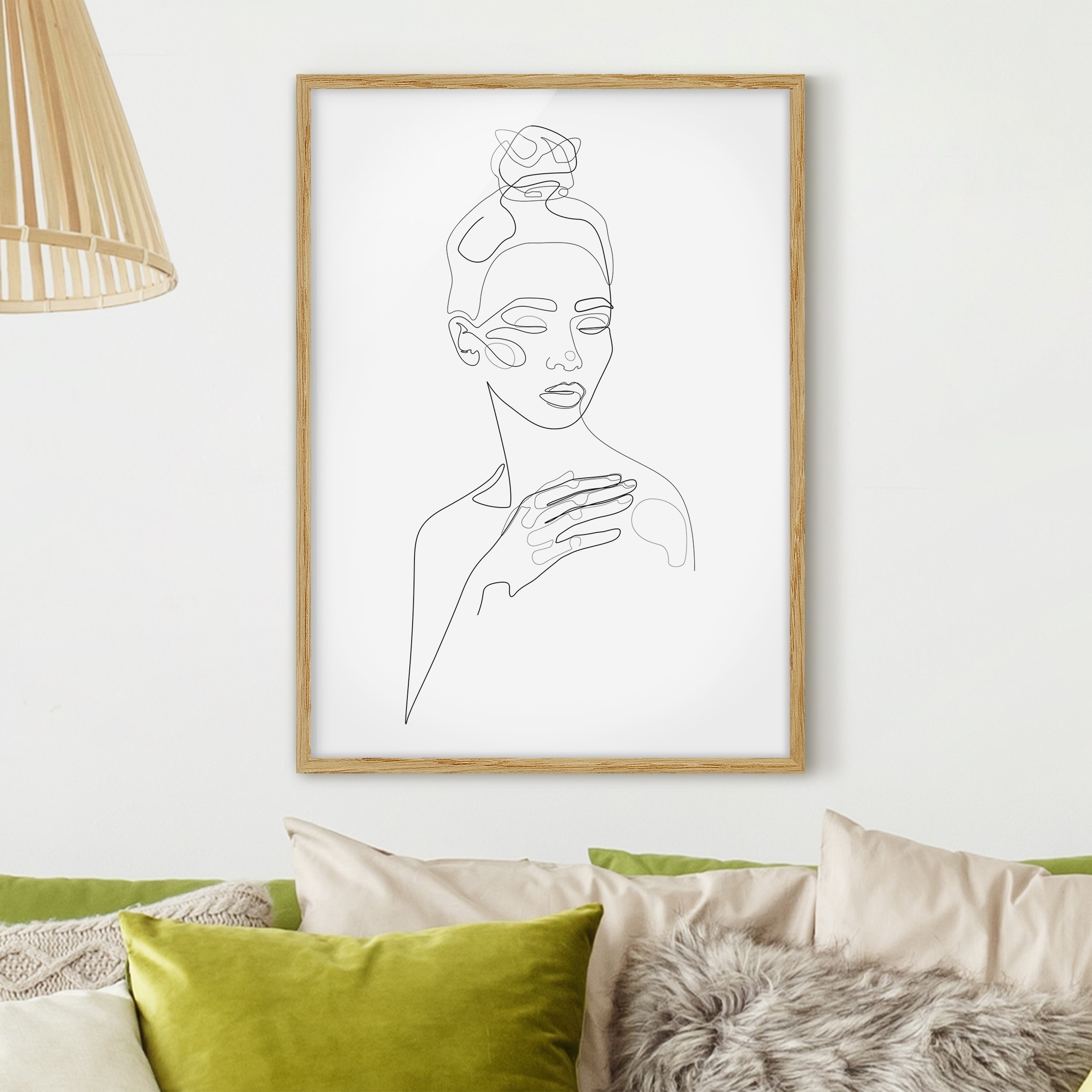 Bild mit Rahmen Line Art Portraits - Messy Beauty
