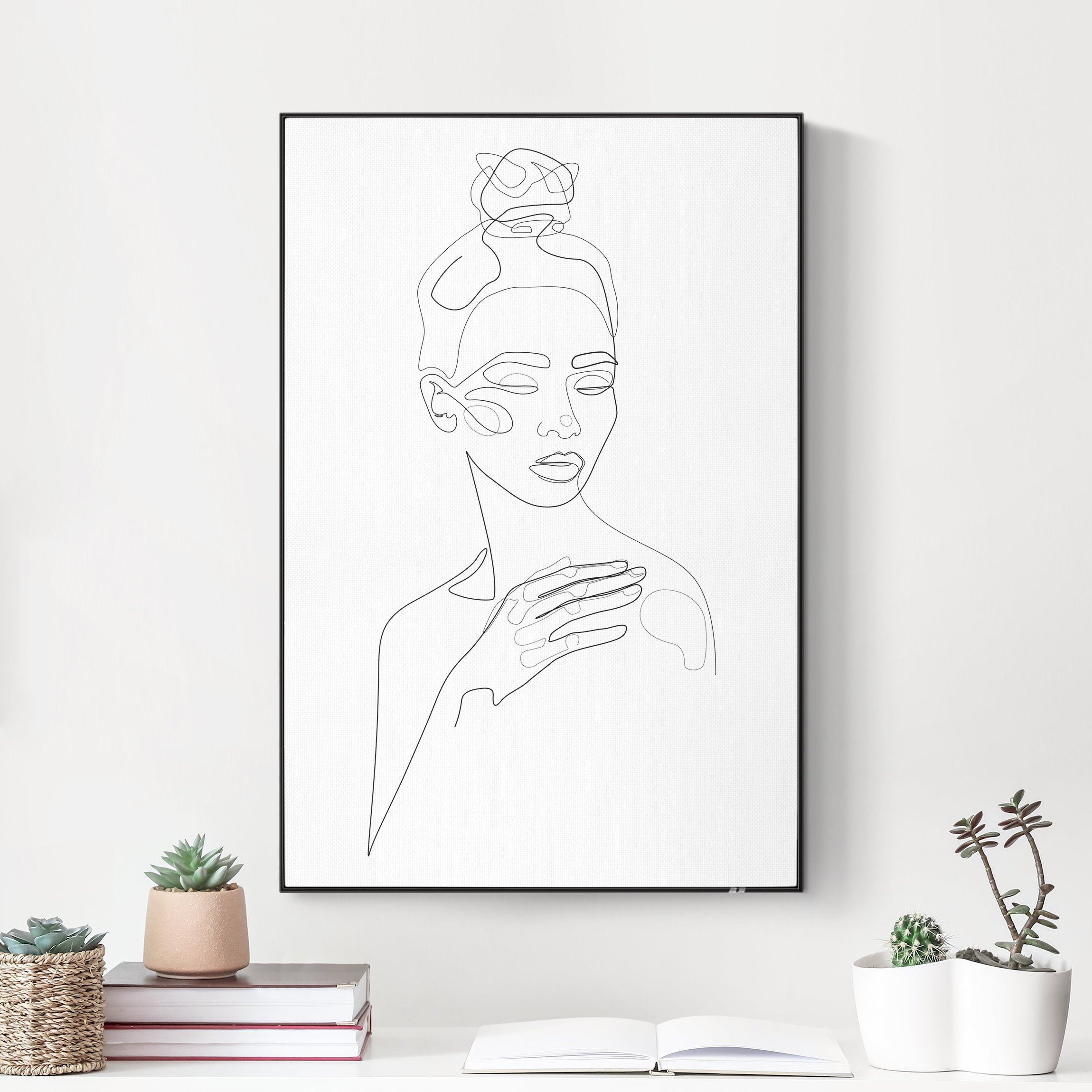 Akustik-Wechselbild Line Art Portraits - Messy Beauty