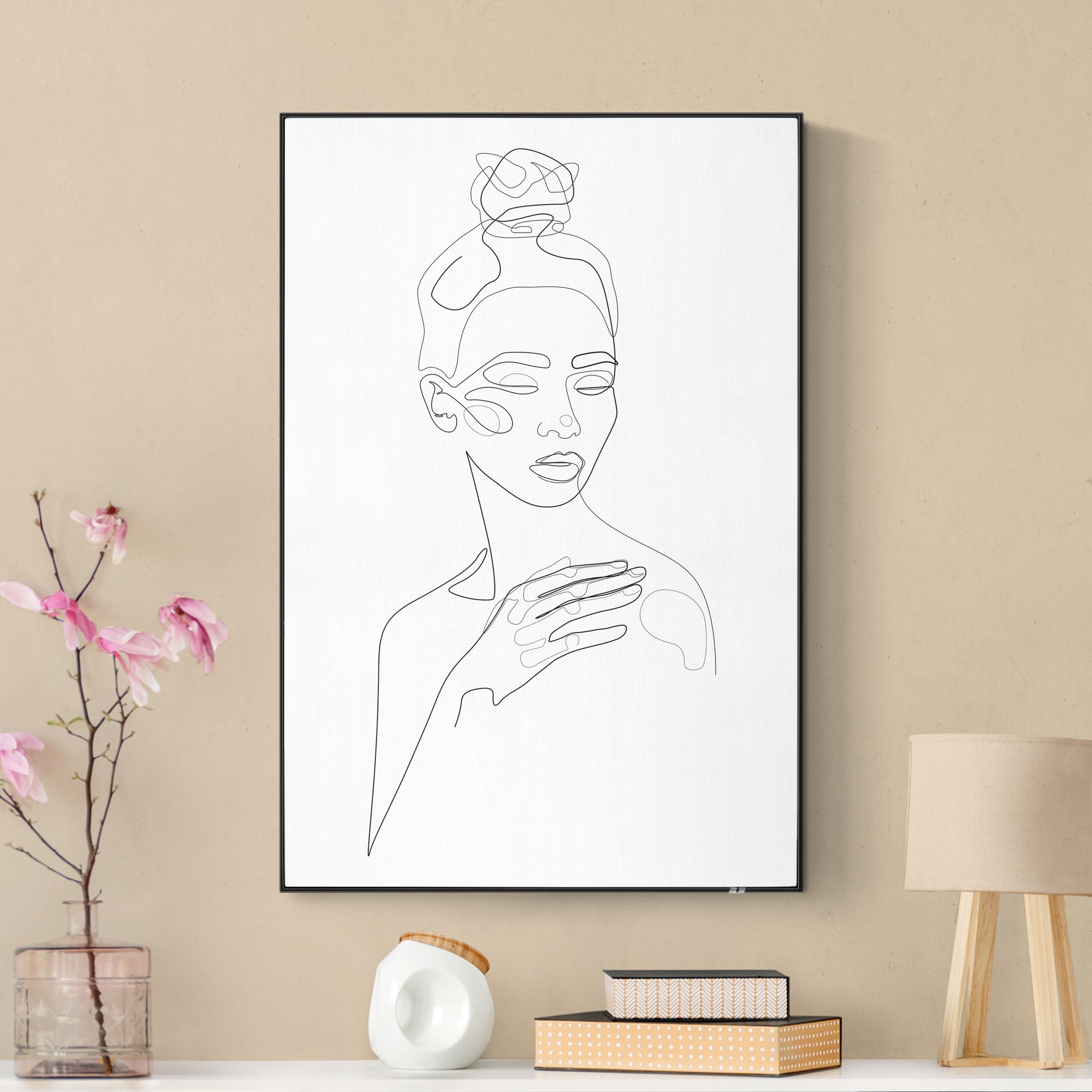 Akustik-Wechselbild Line Art Portraits - Messy Beauty