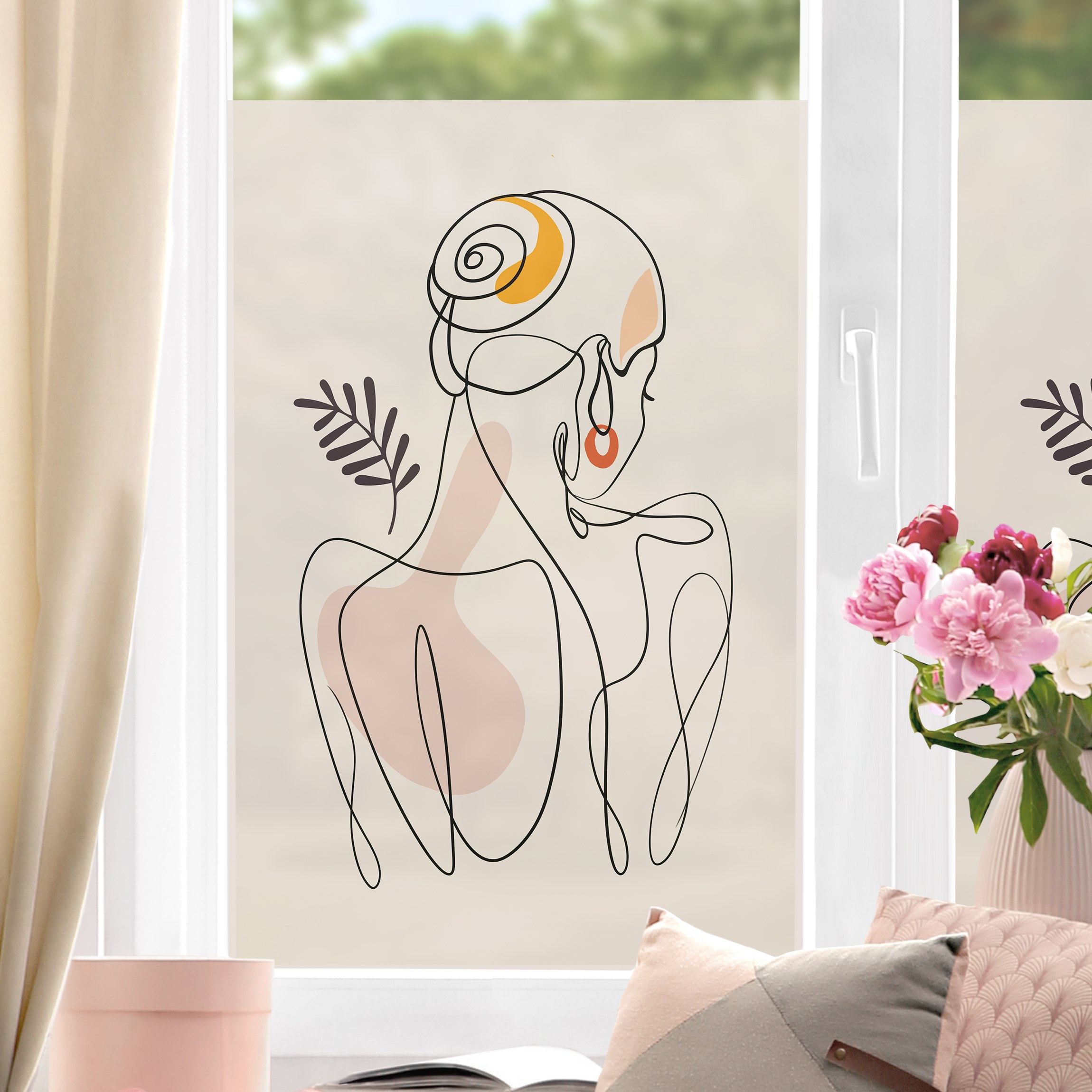Fensterfolie Lineart Pose
