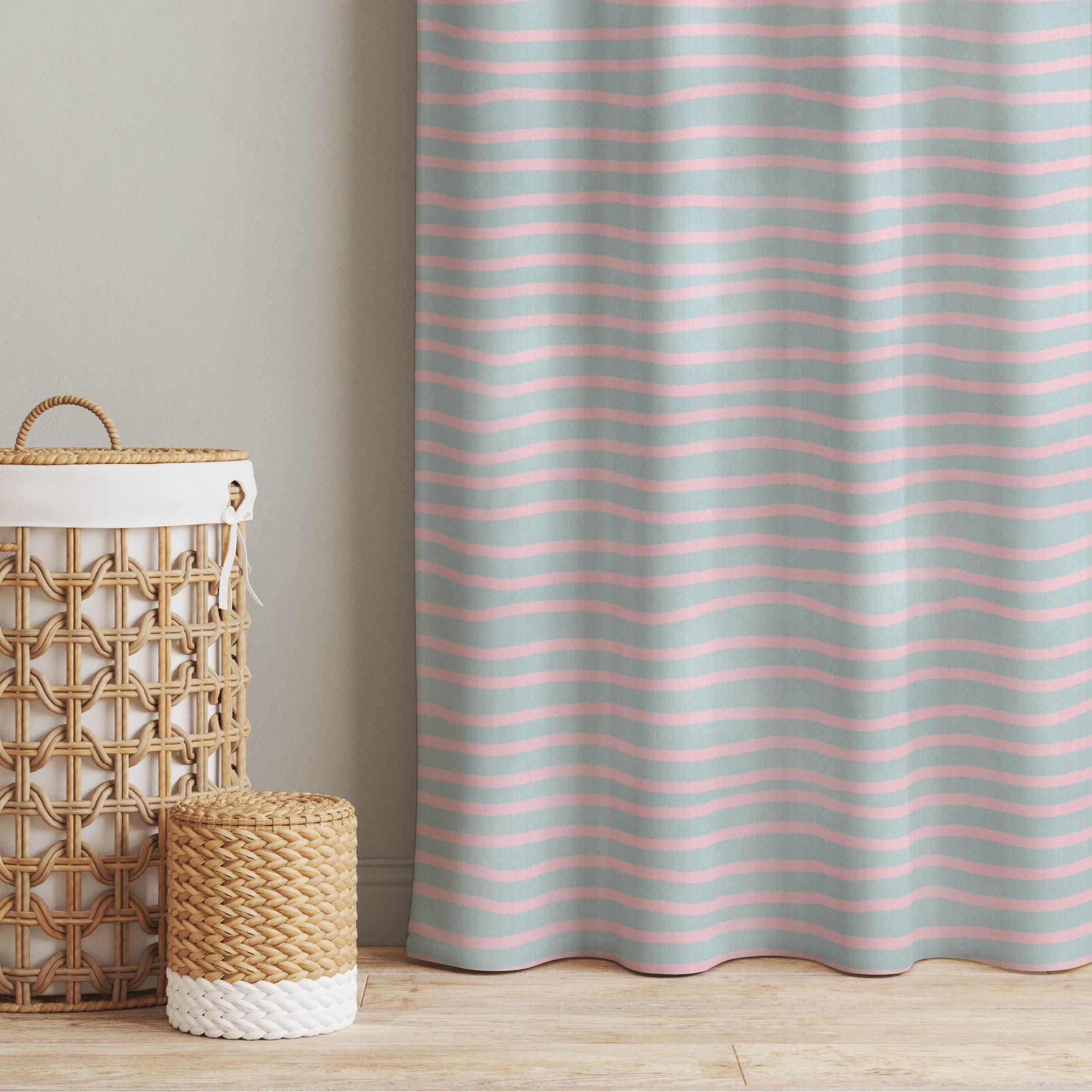 Vorhang Linien in Mint und Rosa