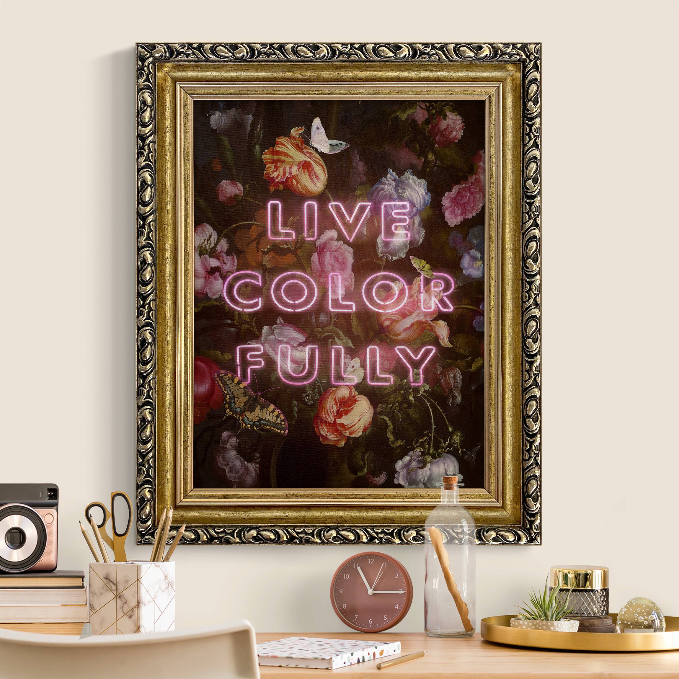 Leinwandbild in Barockrahmen Live Color Fully