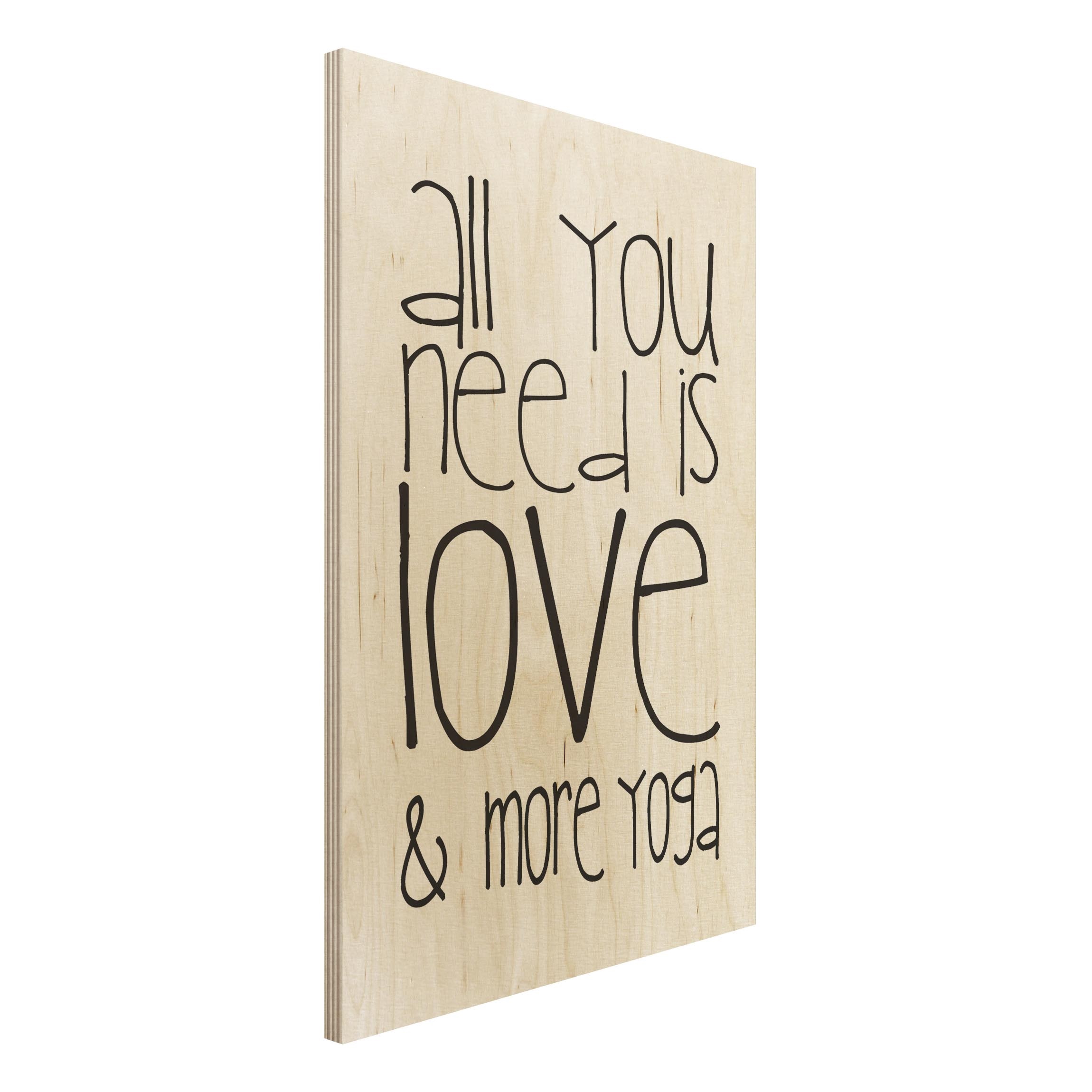 Holzbild Love and Yoga