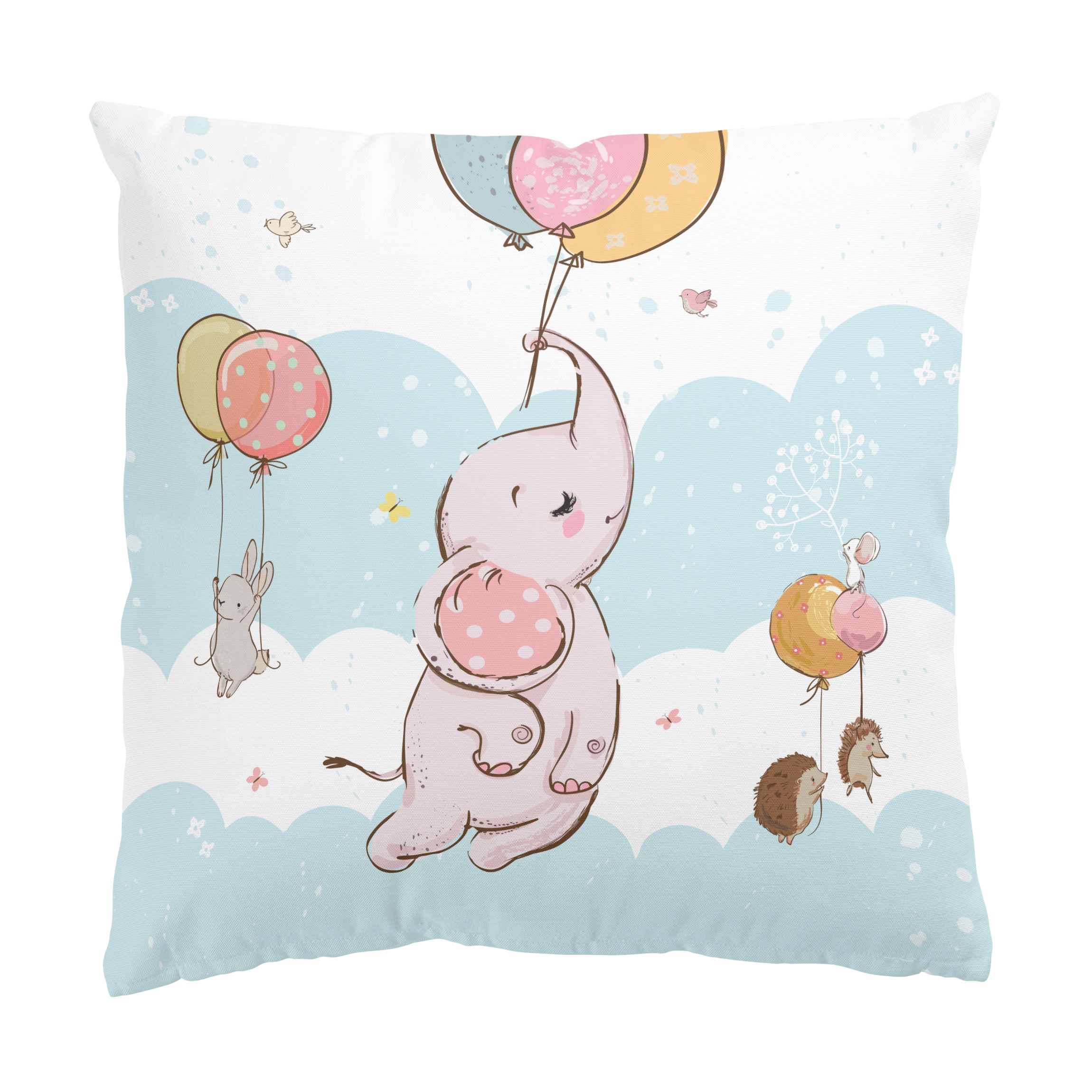 Dekokissen Luftballon Wolken Tiere - Elefant
