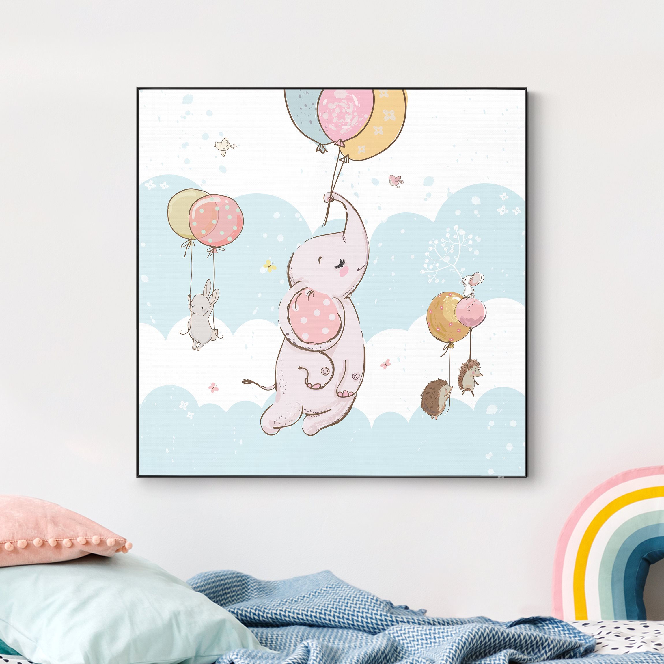 Wechselbild Luftballon Wolken Tiere - Elefant