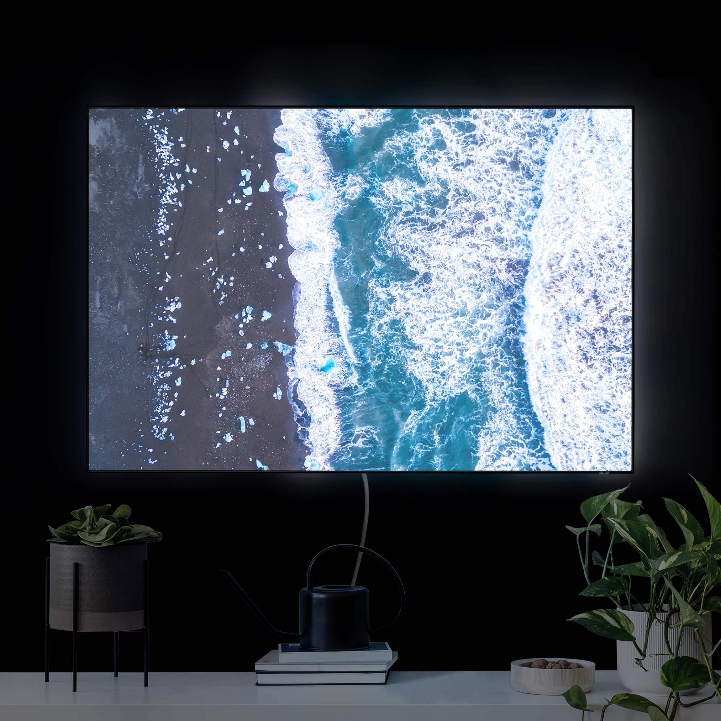 LED-Wechselbild Luftbild - Jökulsárlón in Island vertikal