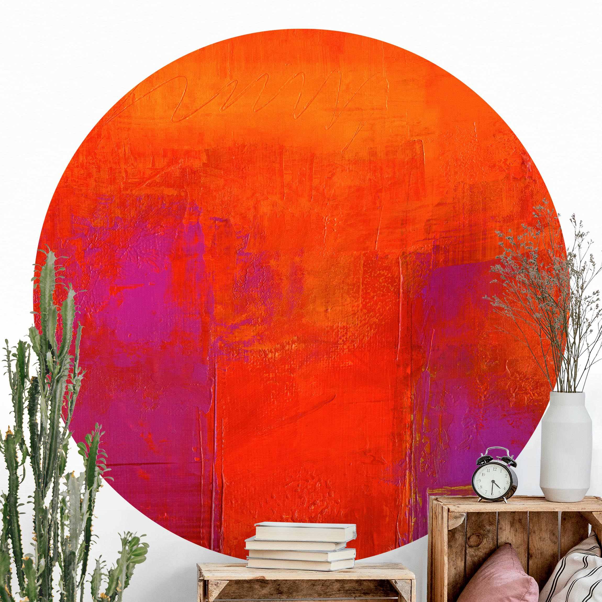 Runde Fototapete Magenta Energy