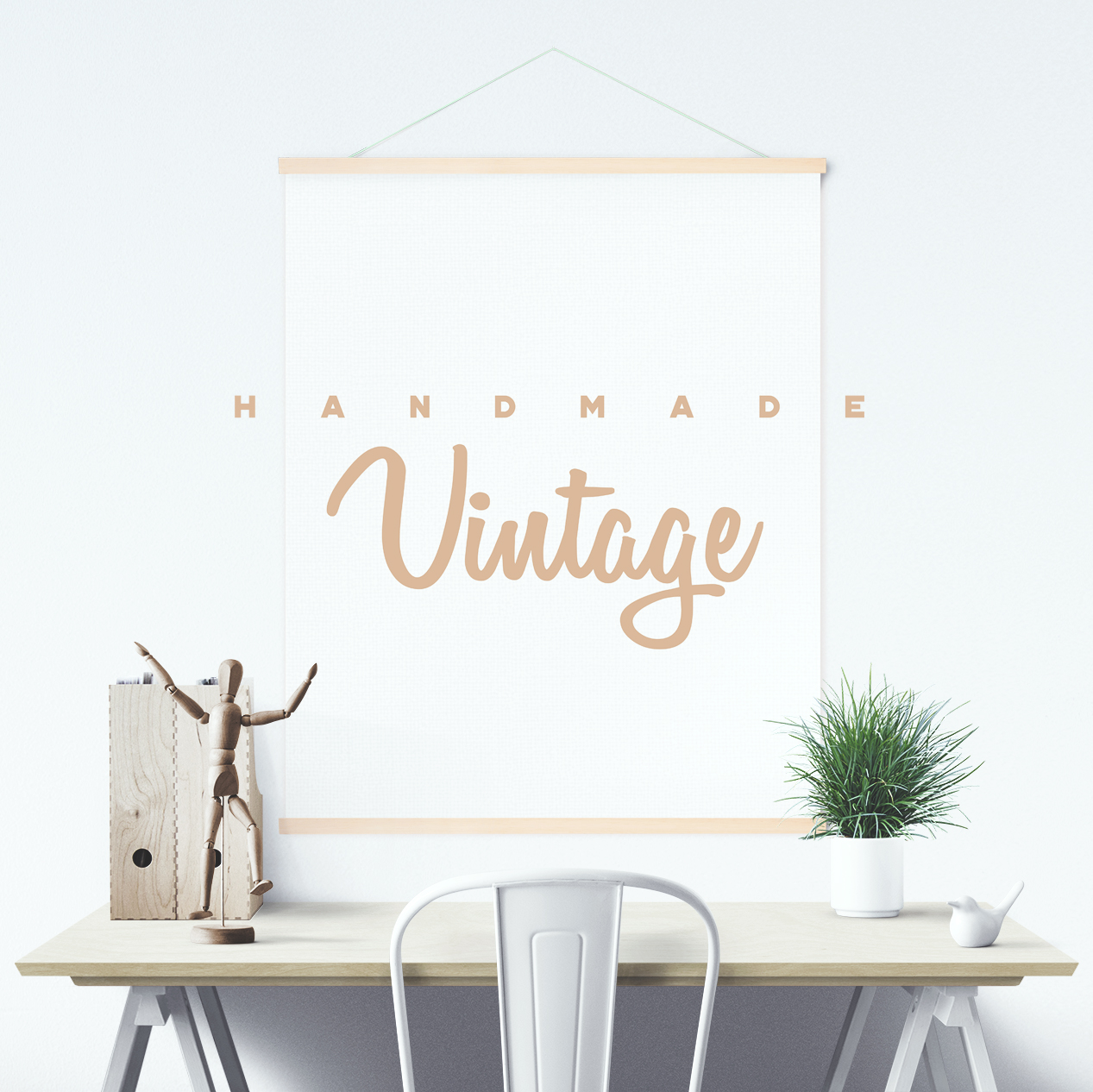 Zubehör Magnetische Posterschiene aus hellem Holz - DIY Klemmschiene