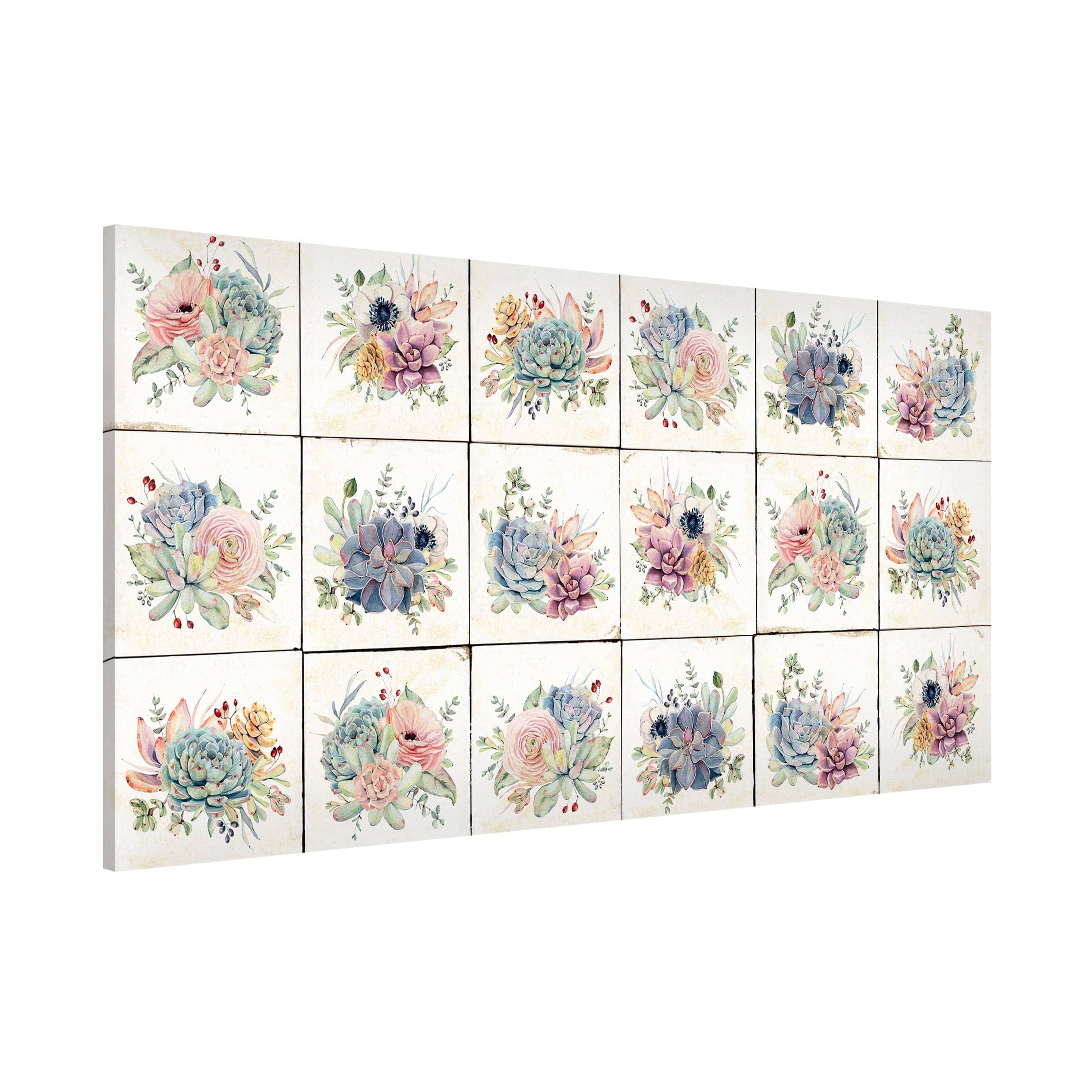 Magnettafel Aquarell Blumen Landhaus
