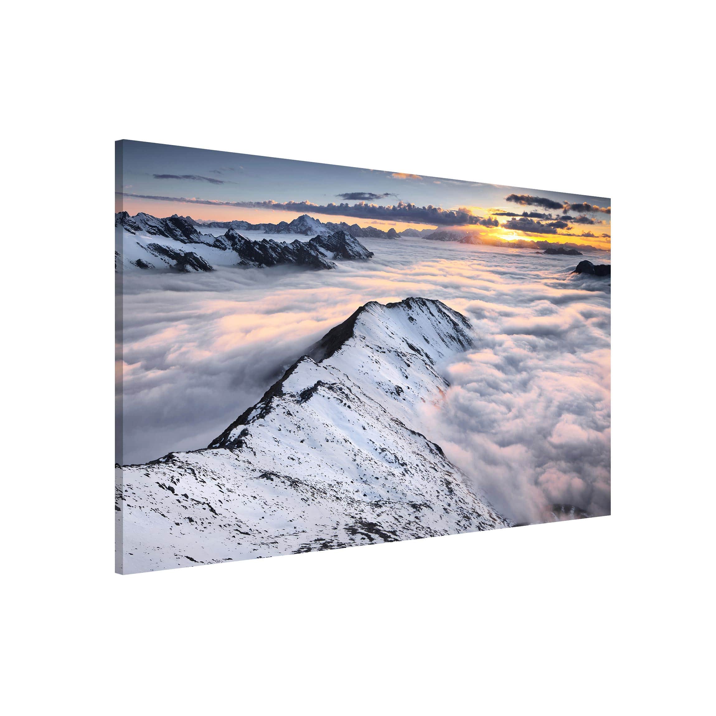 Magnettafel - Querformat 3:2 Blick über Wolken und Berge