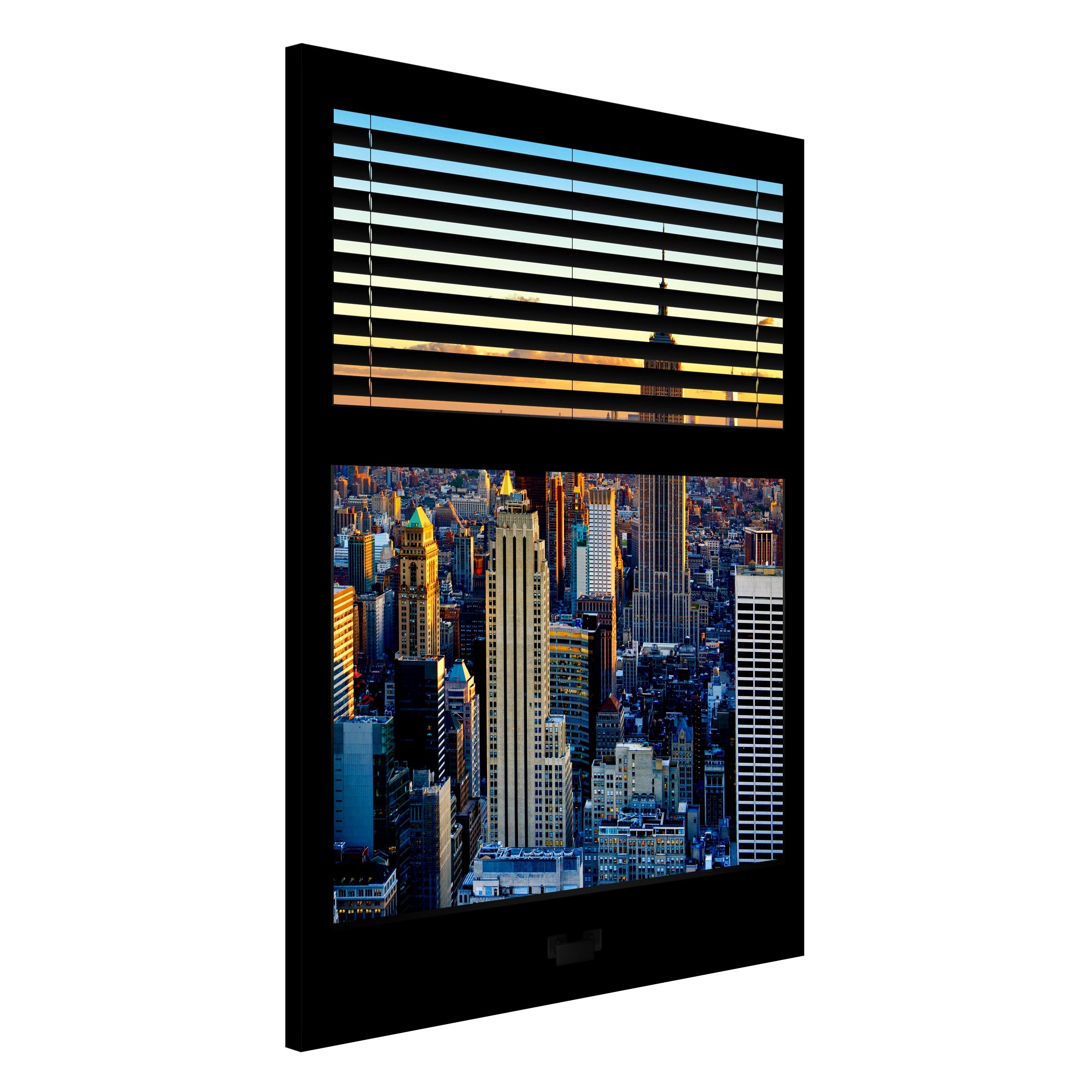 Magnettafel Fensterausblick Jalousie - Sonnenaufgang New York