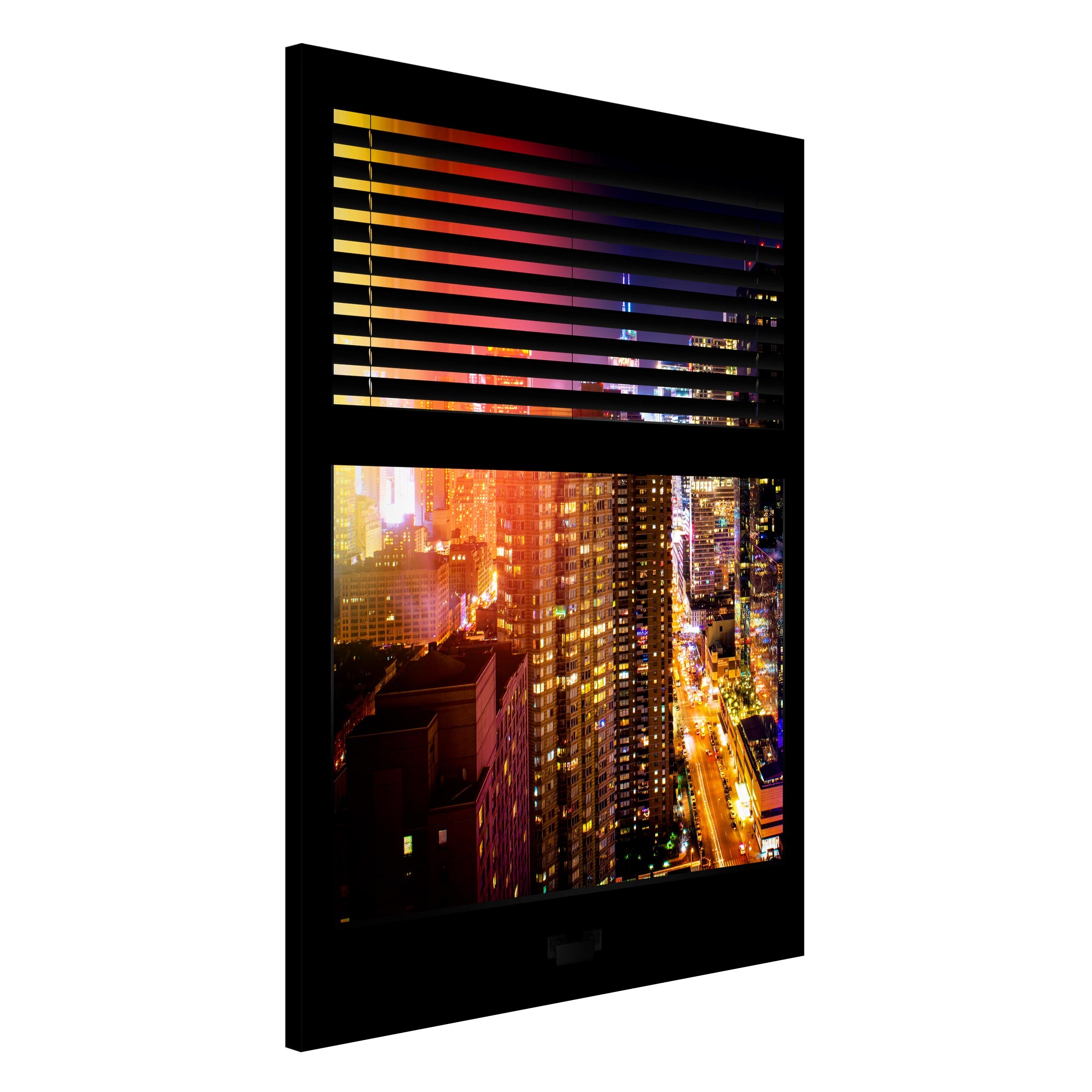 Magnettafel Fensterblick Jalousie - Manhattan bei Nacht