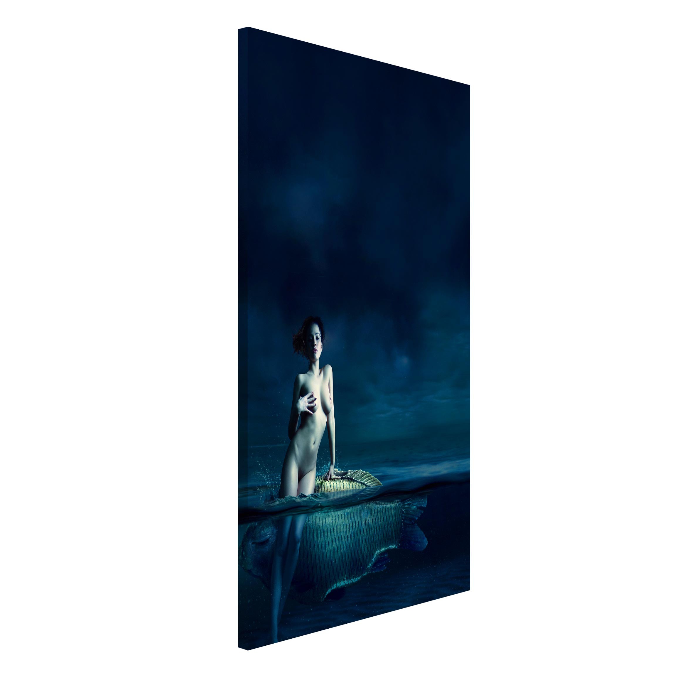 Magnettafel - Hochformat 3:4 Frauenakt mit Fisch