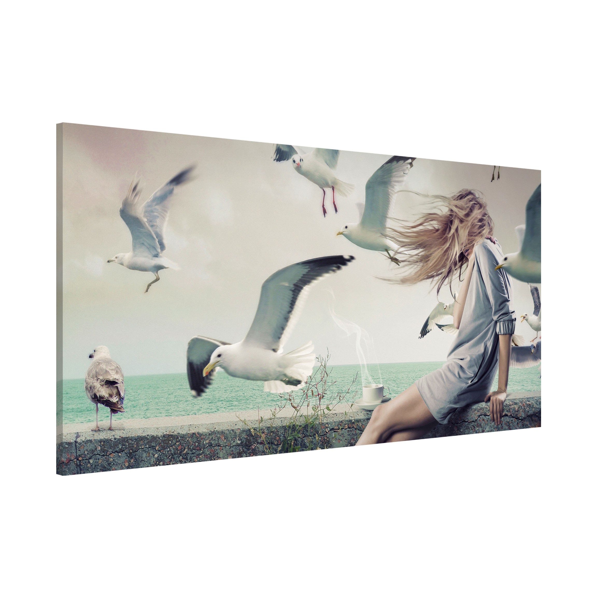 Magnettafel - Querformat 2:1 Kaffee am Meer