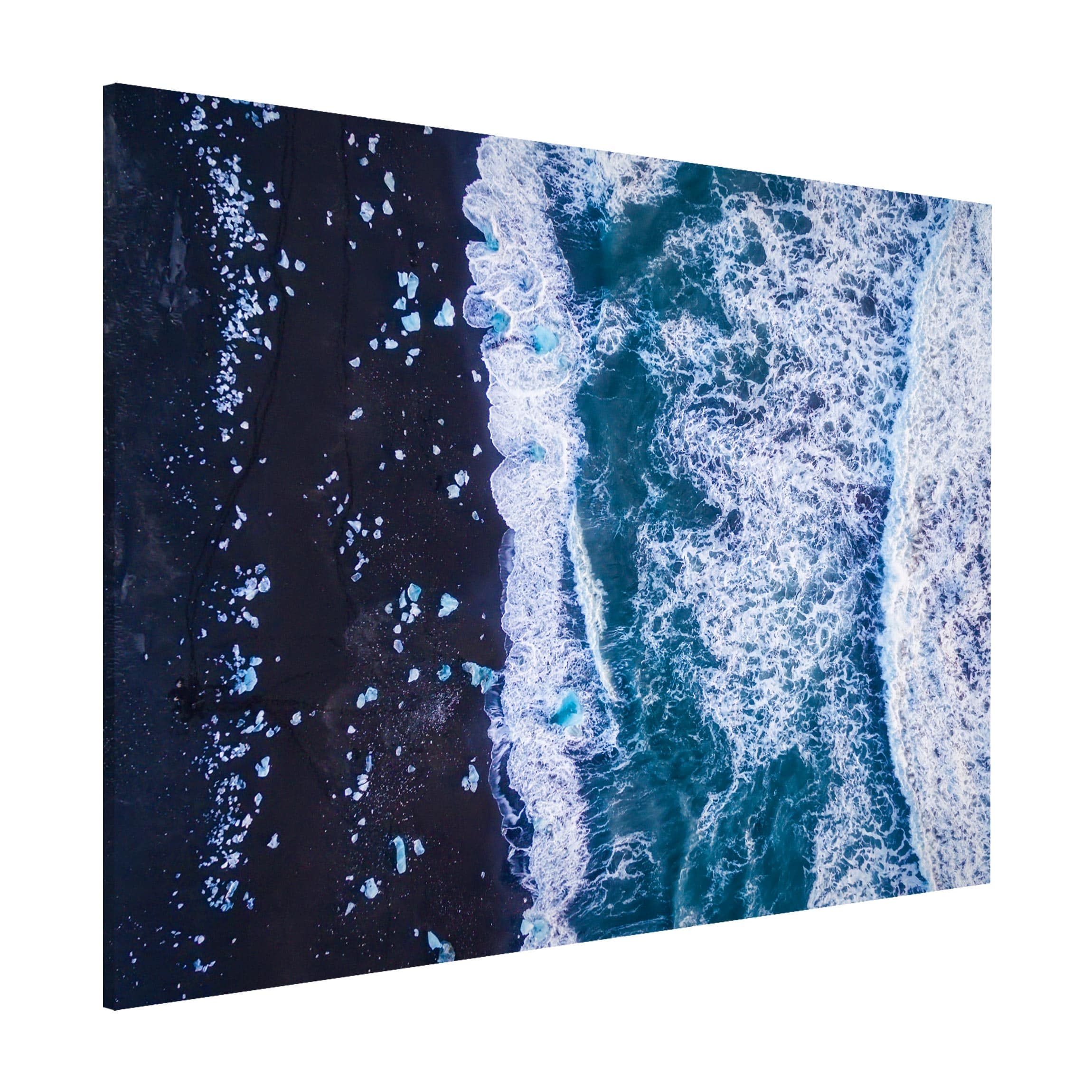 Magnettafel - Querformat 4:3 Luftbild - Jökulsárlón in Island vertikal