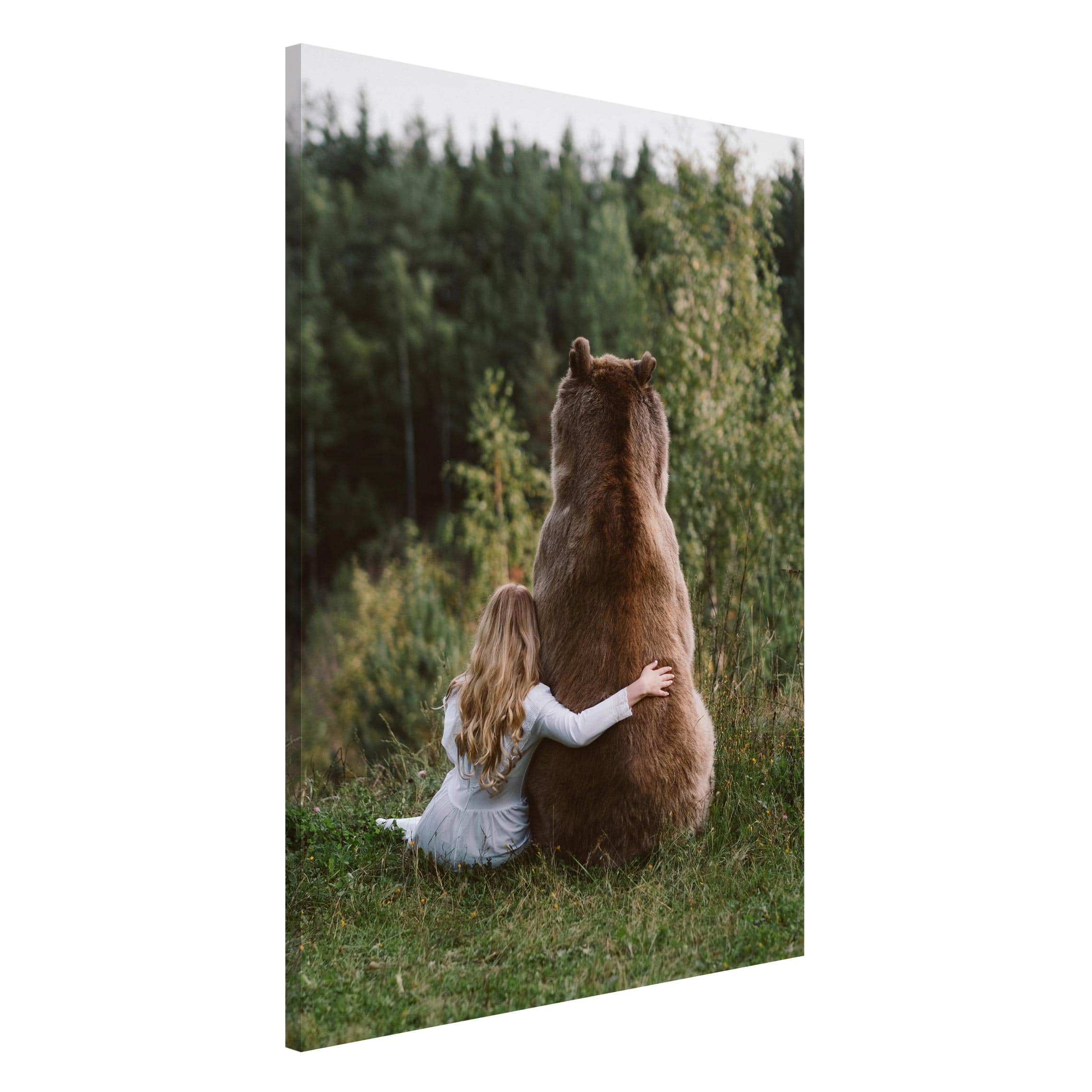 Magnettafel - Hochformat 2:3 Mädchen mit Braunbär