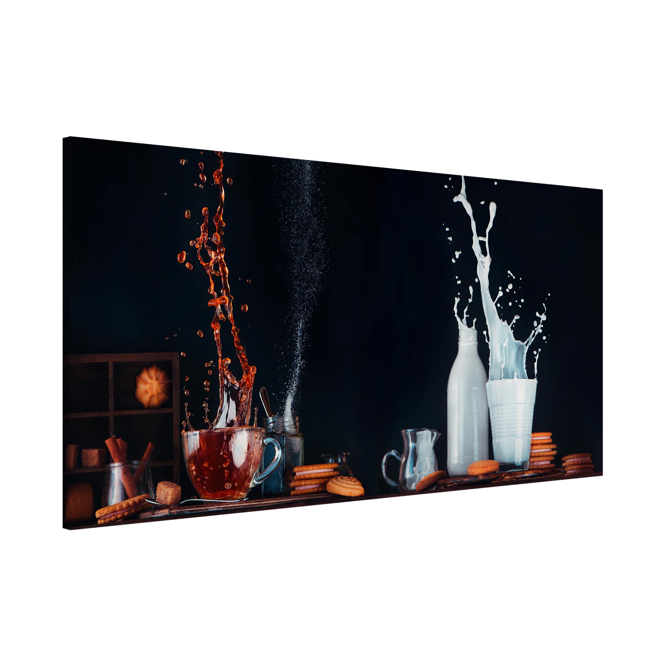 Magnettafel Milch und Tee Komposition