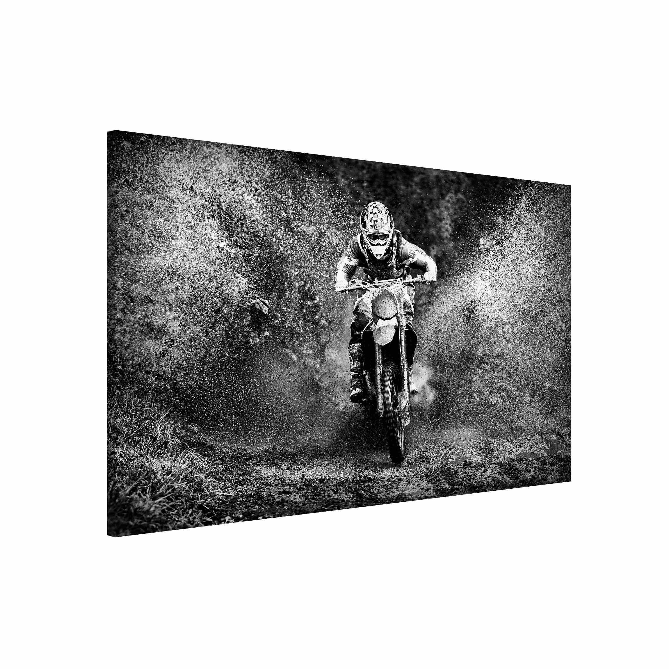 Magnettafel Motocross im Schlamm