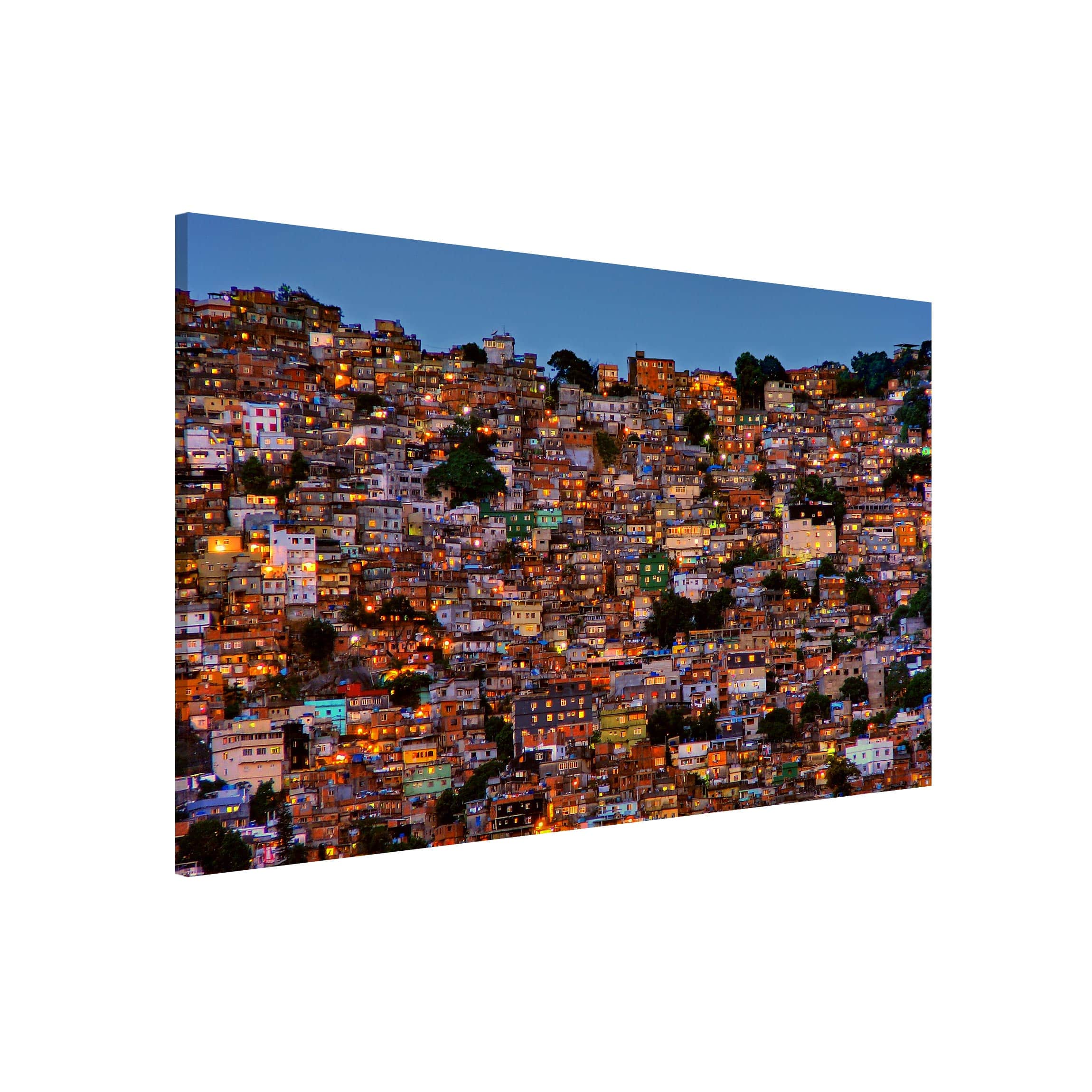 Magnettafel - Querformat 3:2 Rio de Janeiro Favela Sonnenuntergang