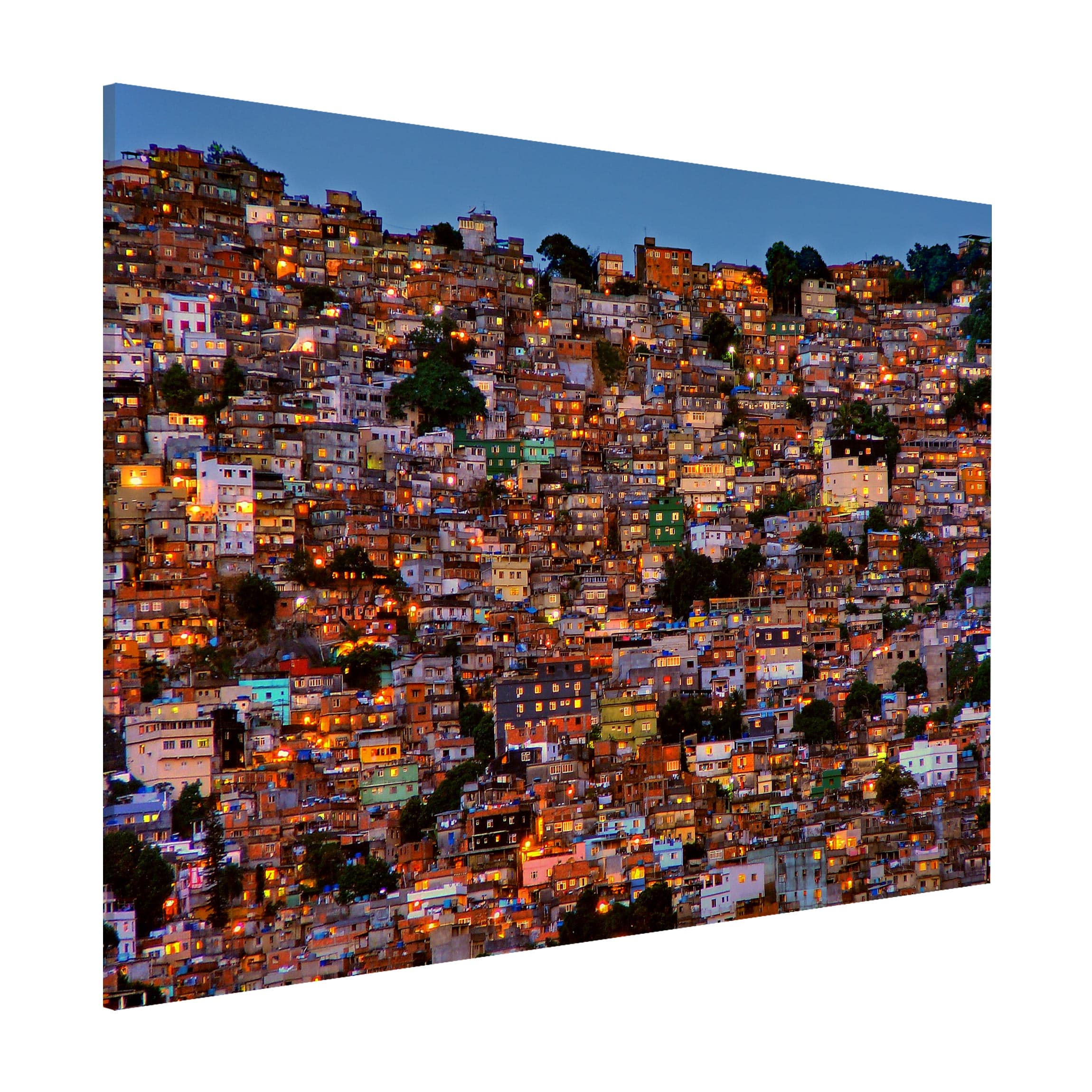 Magnettafel - Querformat 4:3 Rio de Janeiro Favela Sonnenuntergang