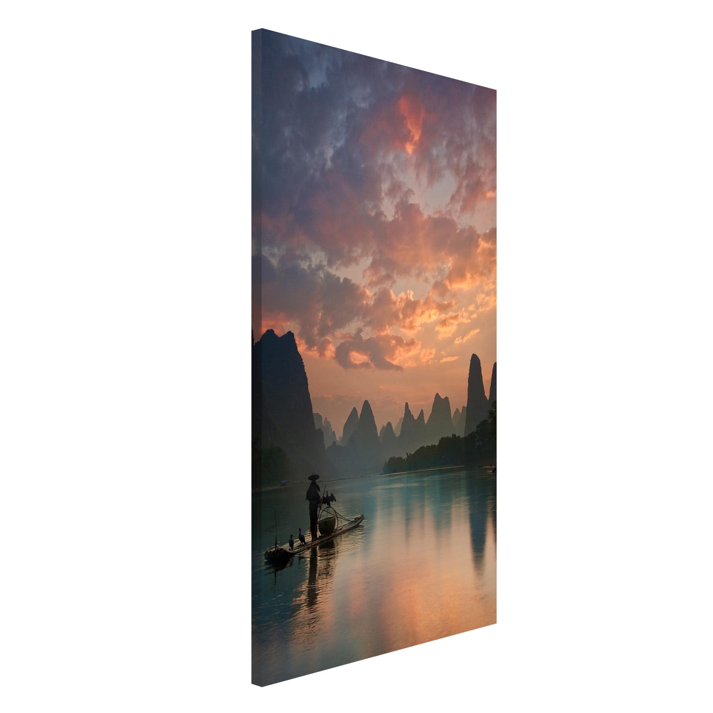 Magnettafel - Hochformat 3:4 Sonnenaufgang über chinesischem Fluss
