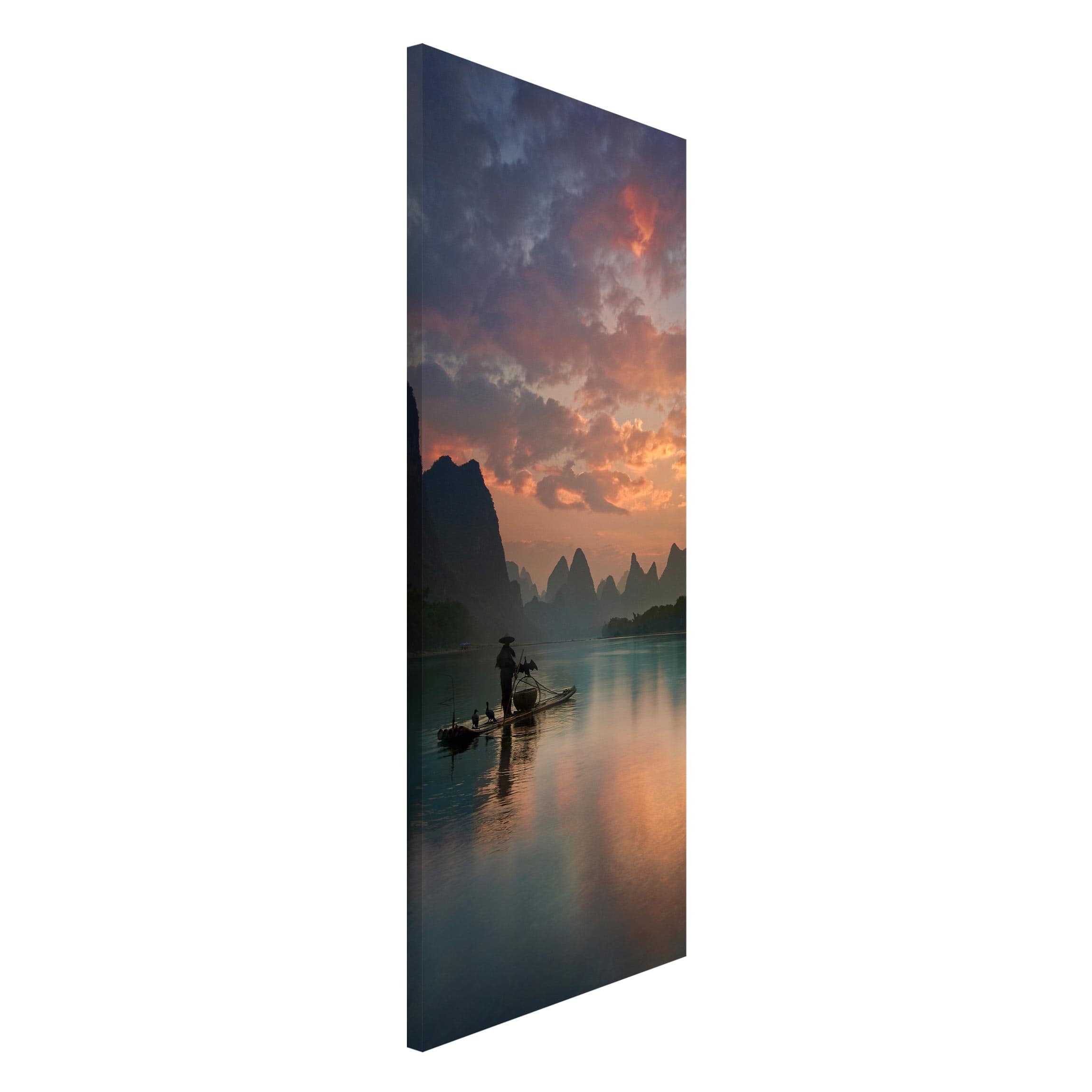 Magnettafel - Hochformat 1:2 Sonnenaufgang über chinesischem Fluss