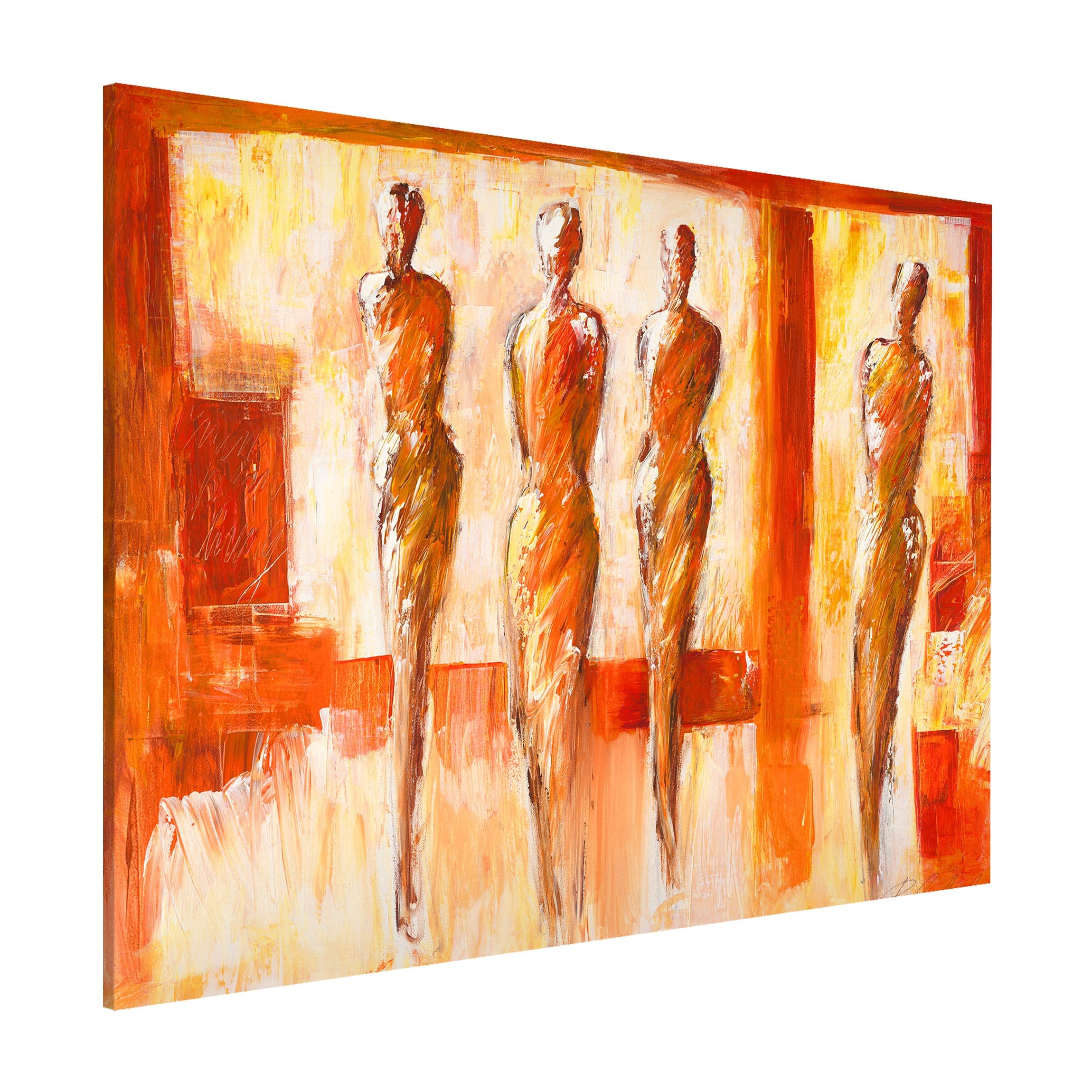 Magnettafel - Querformat 4:3 Petra Schüßler - Vier Figuren in Orange