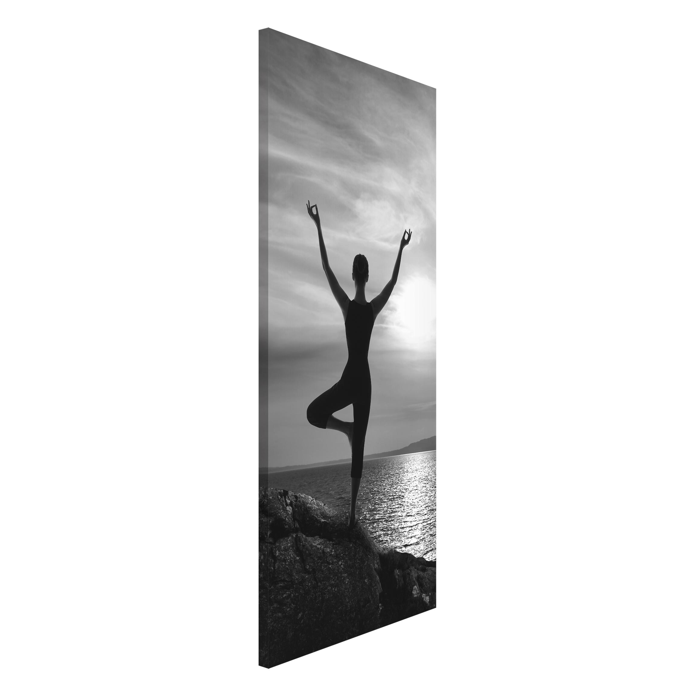 Magnettafel - Hochformat 1:2 Yoga schwarz weiss
