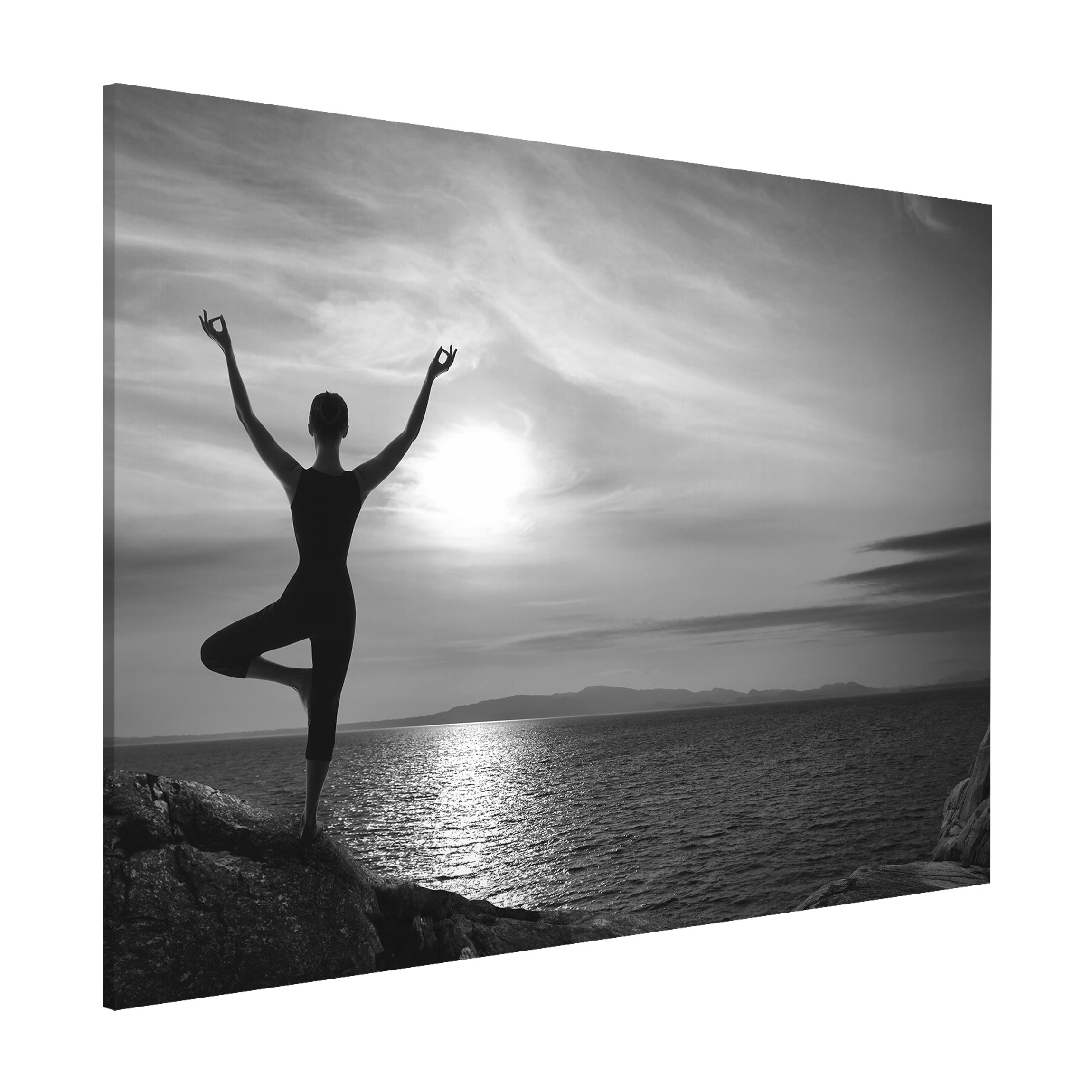 Magnettafel Yoga schwarz weiss