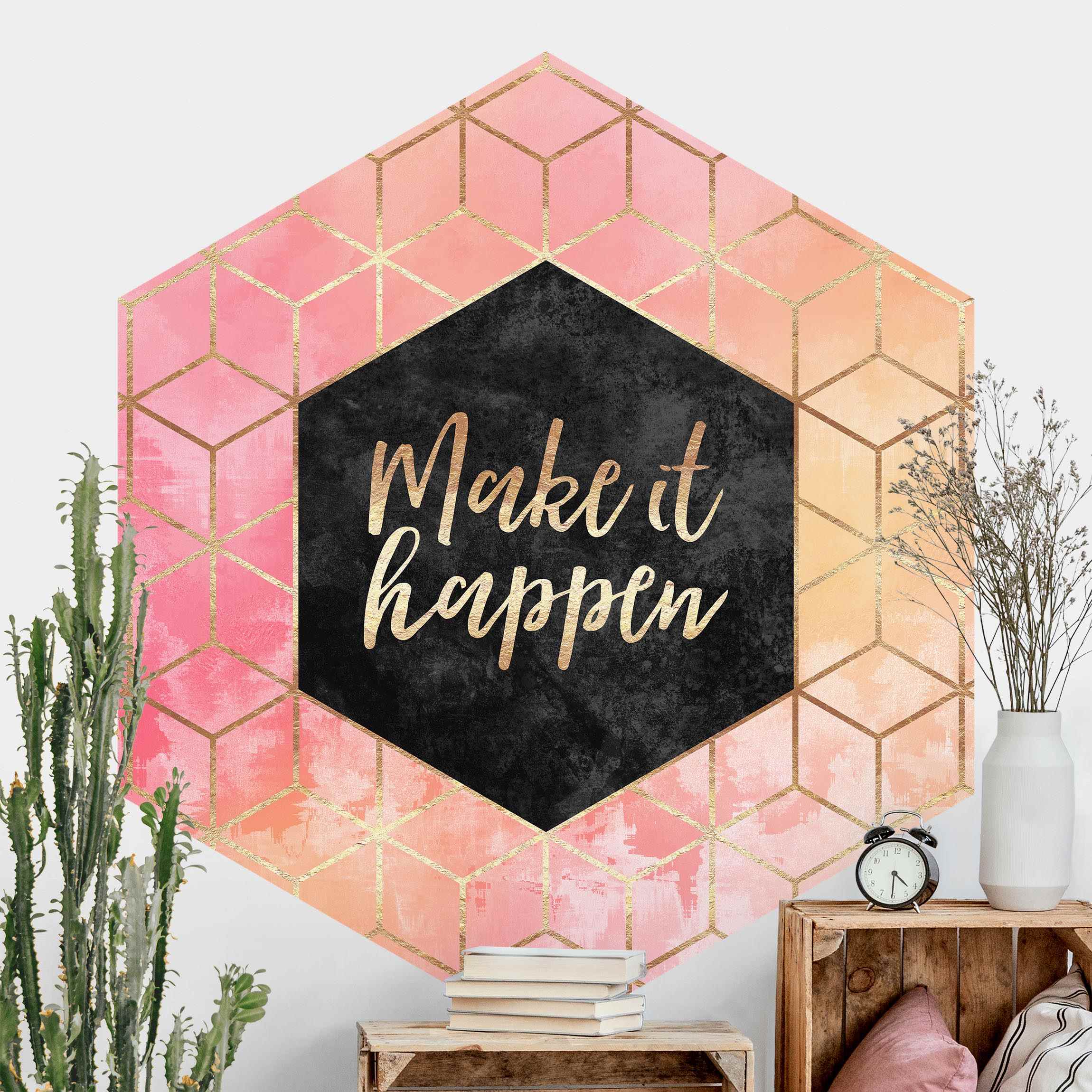 Hexagon Mustertapete selbstklebend Make It Happen Geometrie Pastell