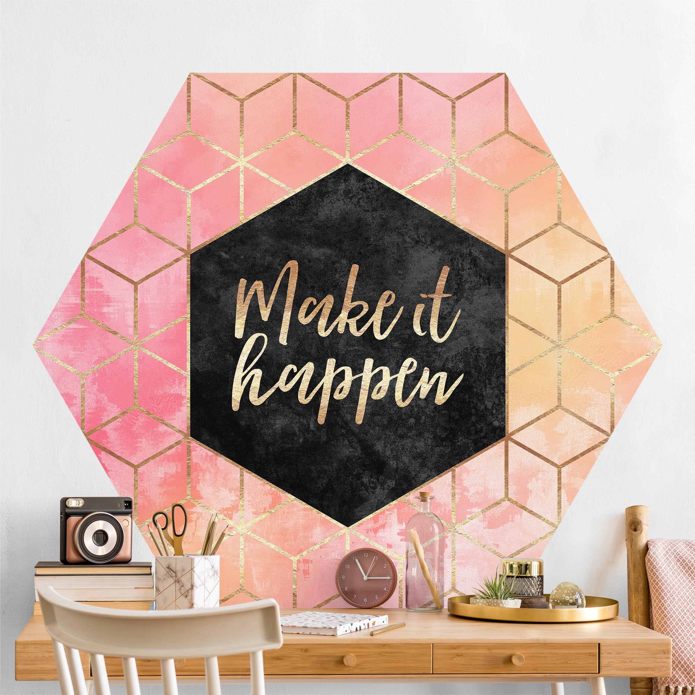 Hexagon Mustertapete selbstklebend Make It Happen Geometrie Pastell