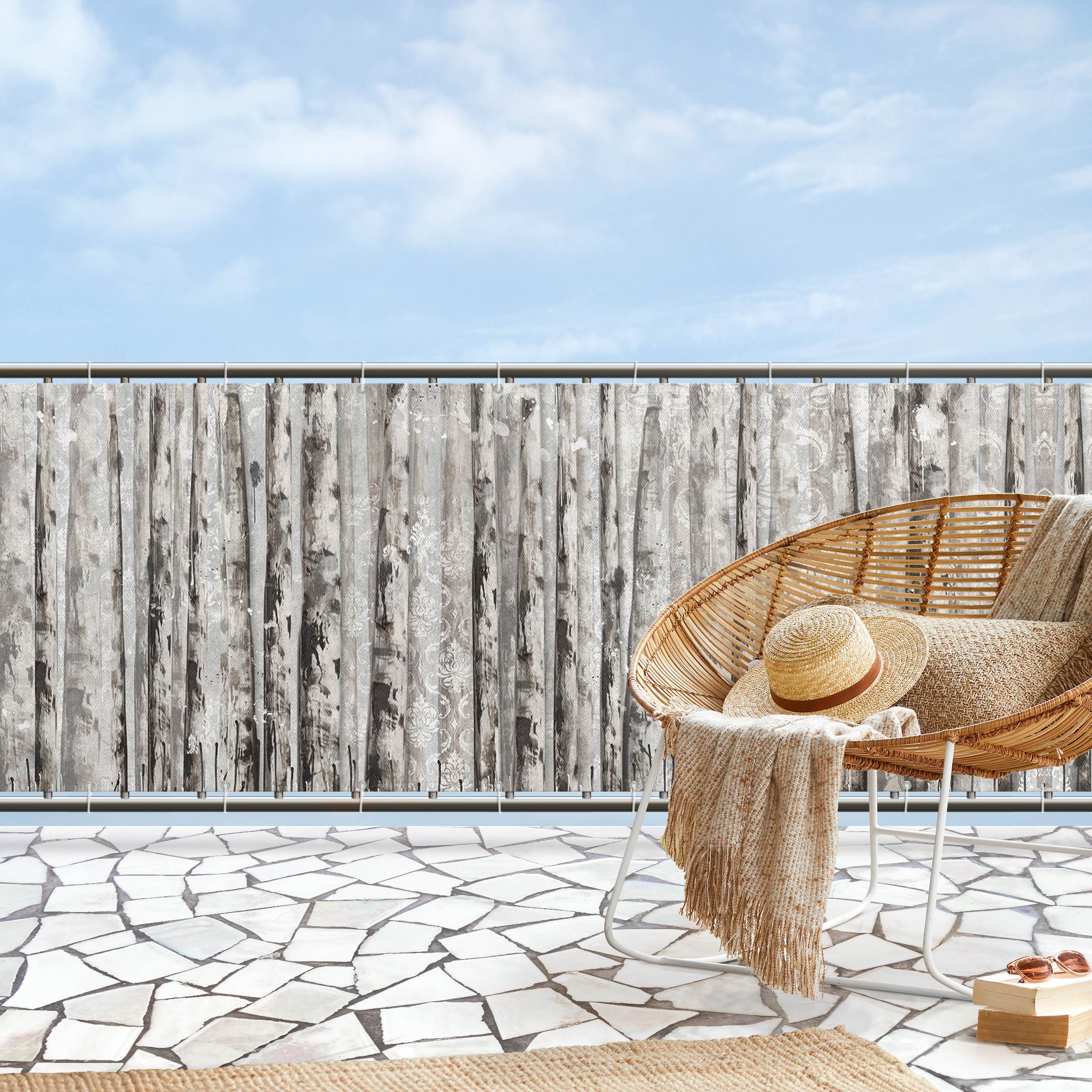 Balkon Sichtschutz Malerischer Birkenwald