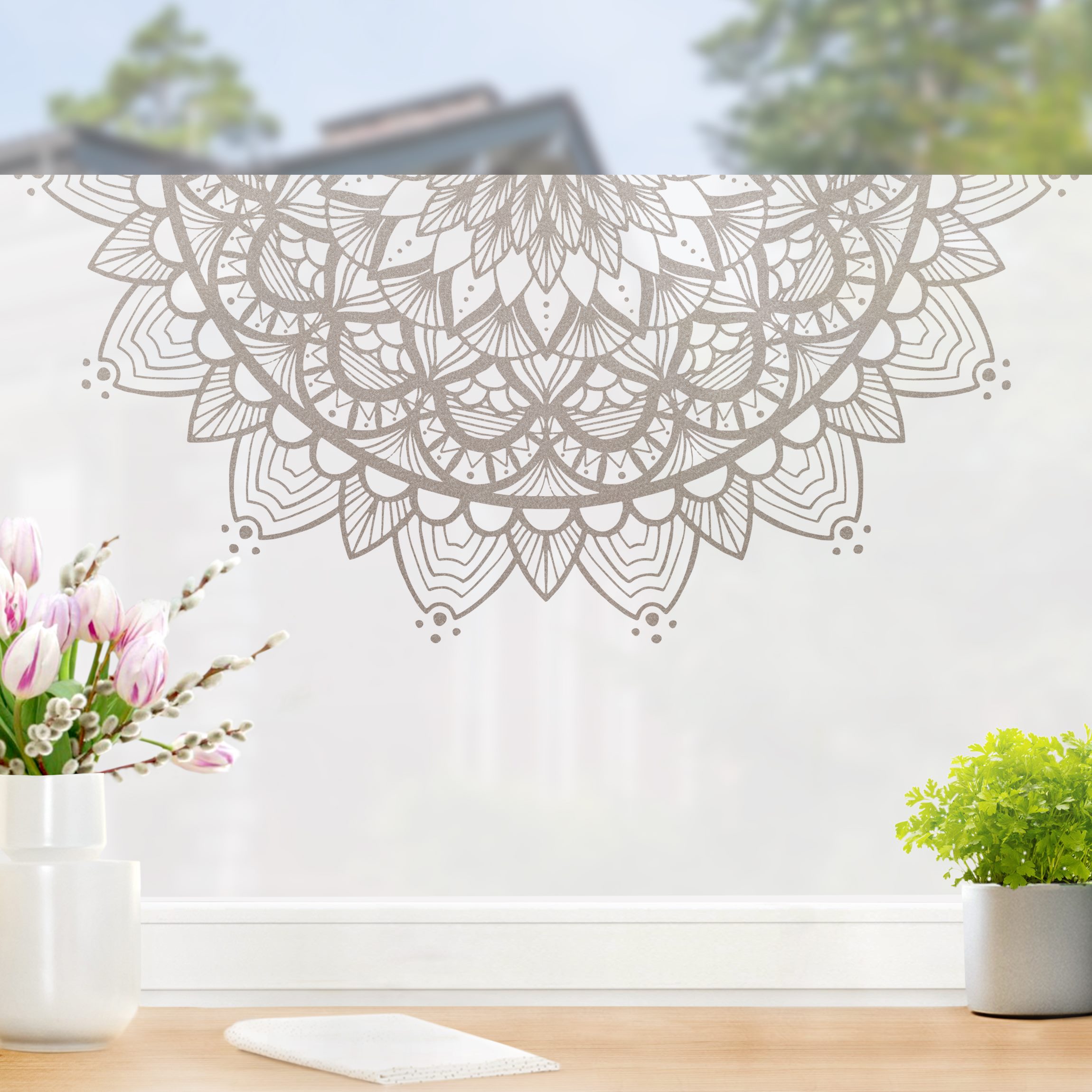 Fensterfolie Mandala Illustration Shabby