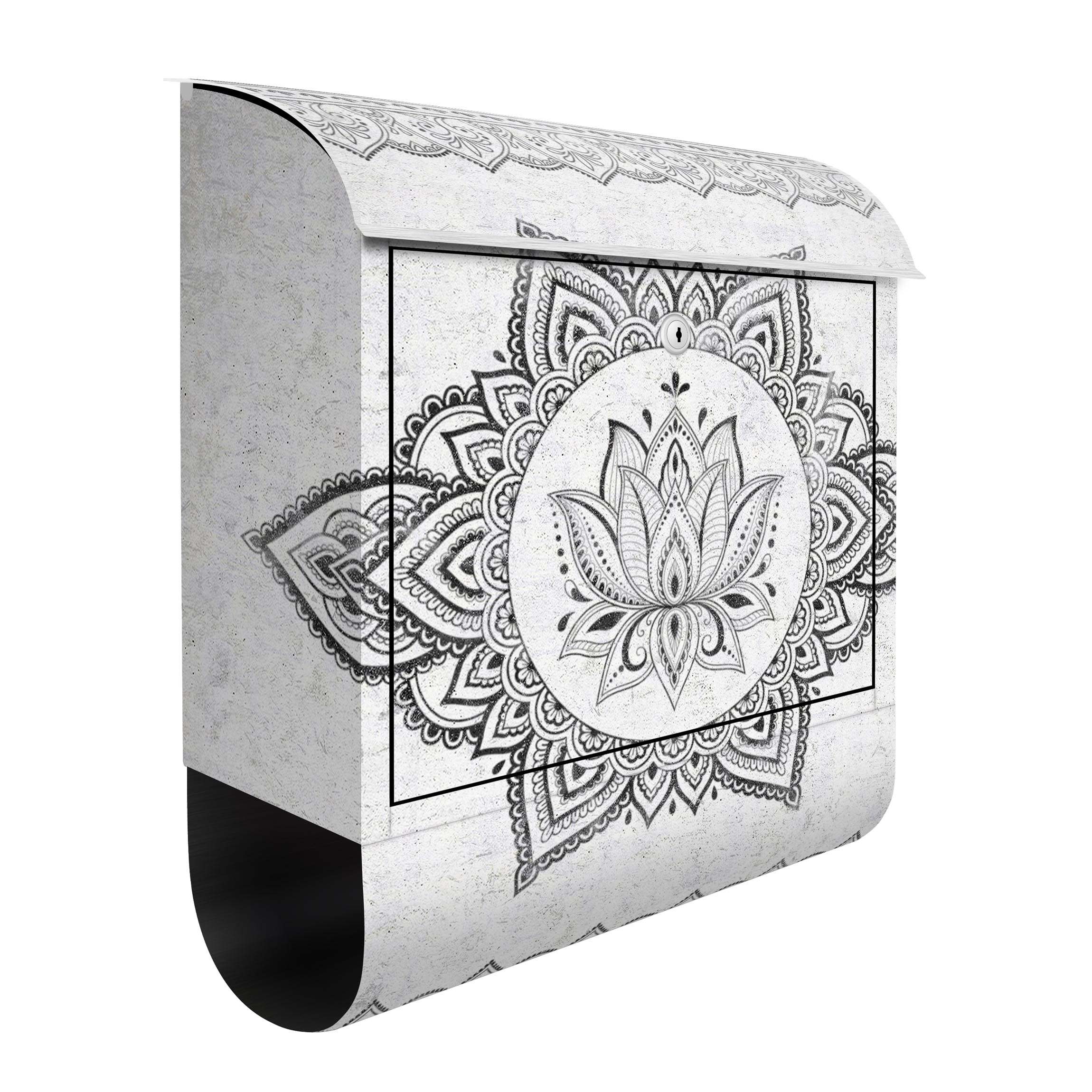 Briefkasten Mandala Lotus Betonoptik