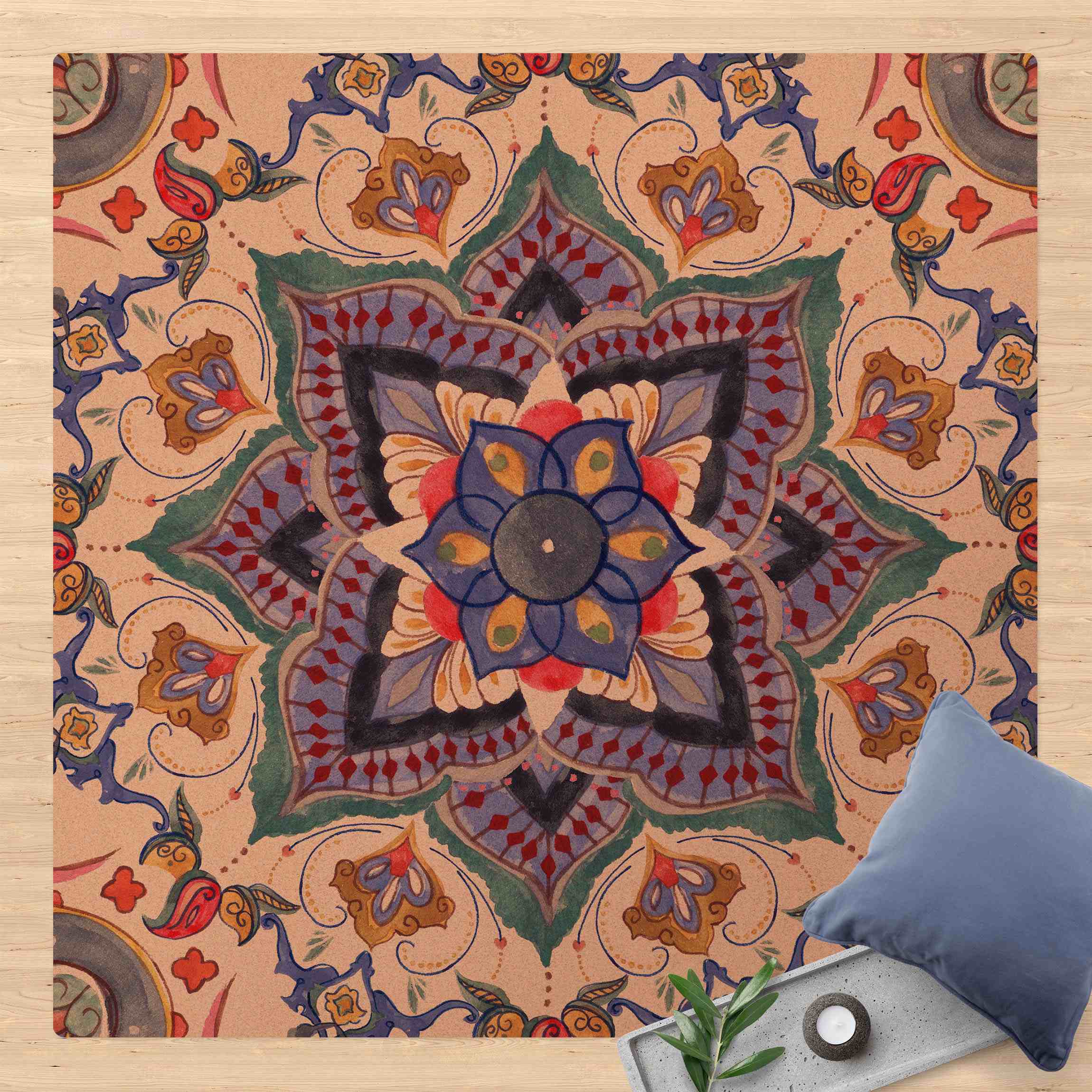 Kork-Teppich Mandala Meditation Namasté