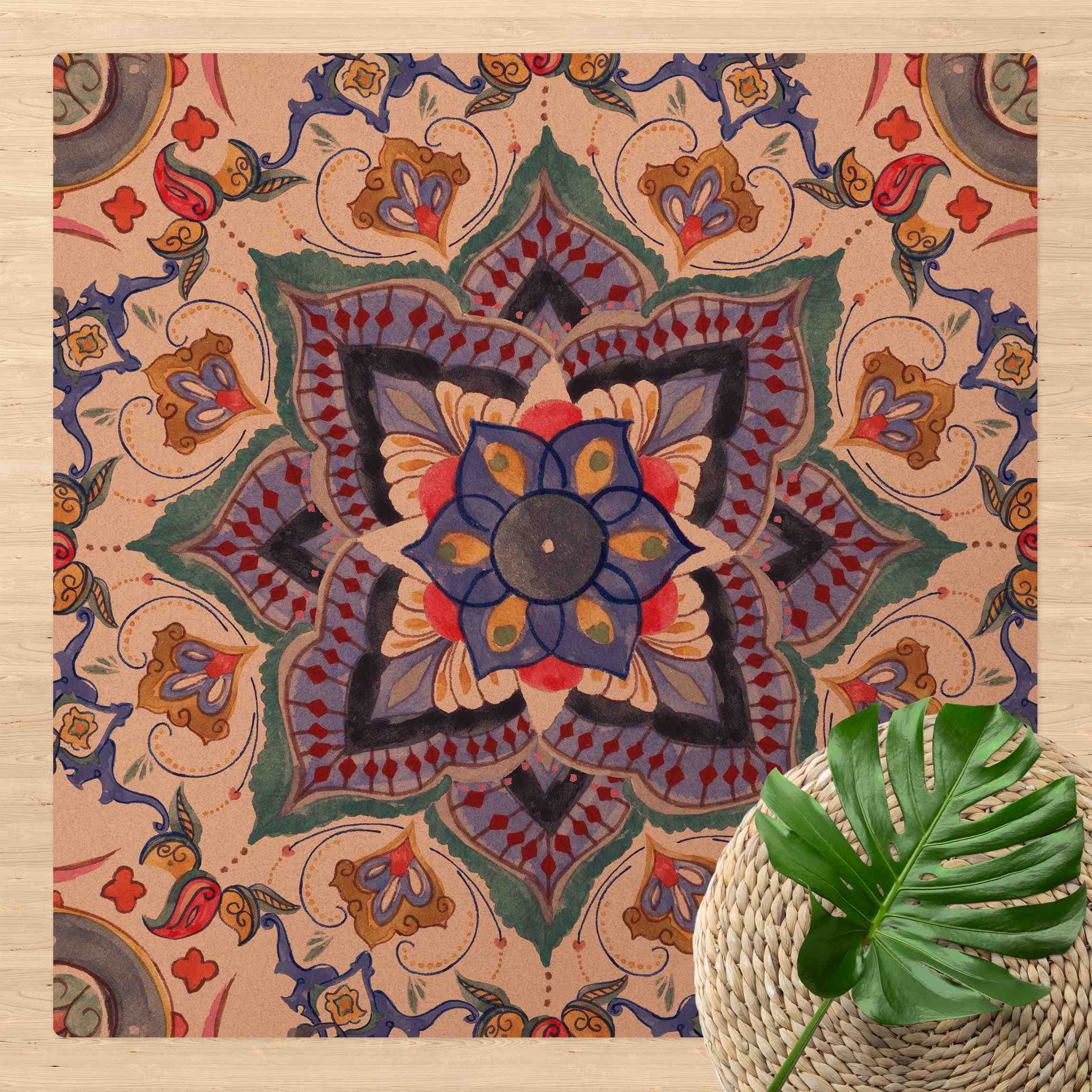 Kork-Teppich Mandala Meditation Namasté
