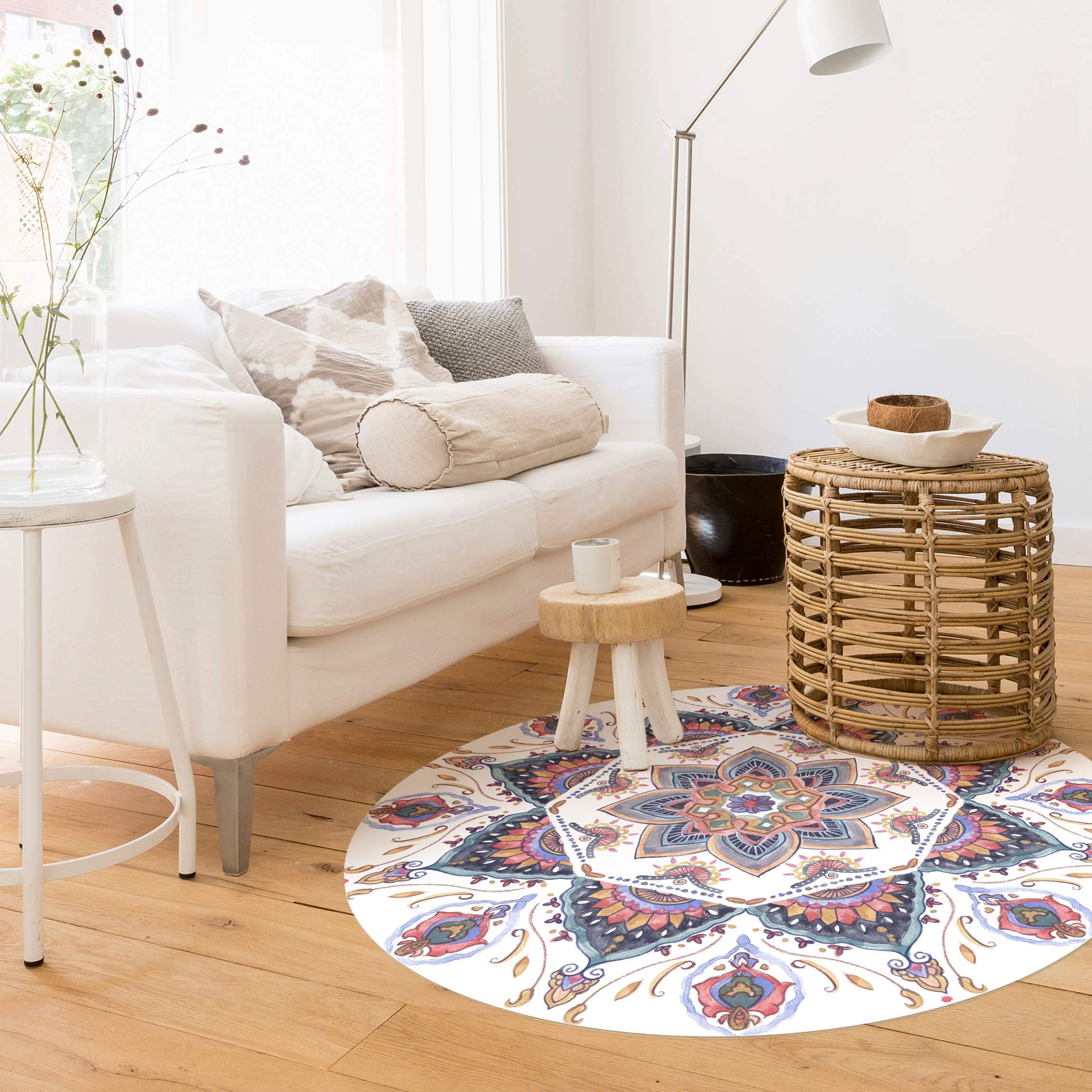 Runder Vinyl-Teppich Mandala Meditation