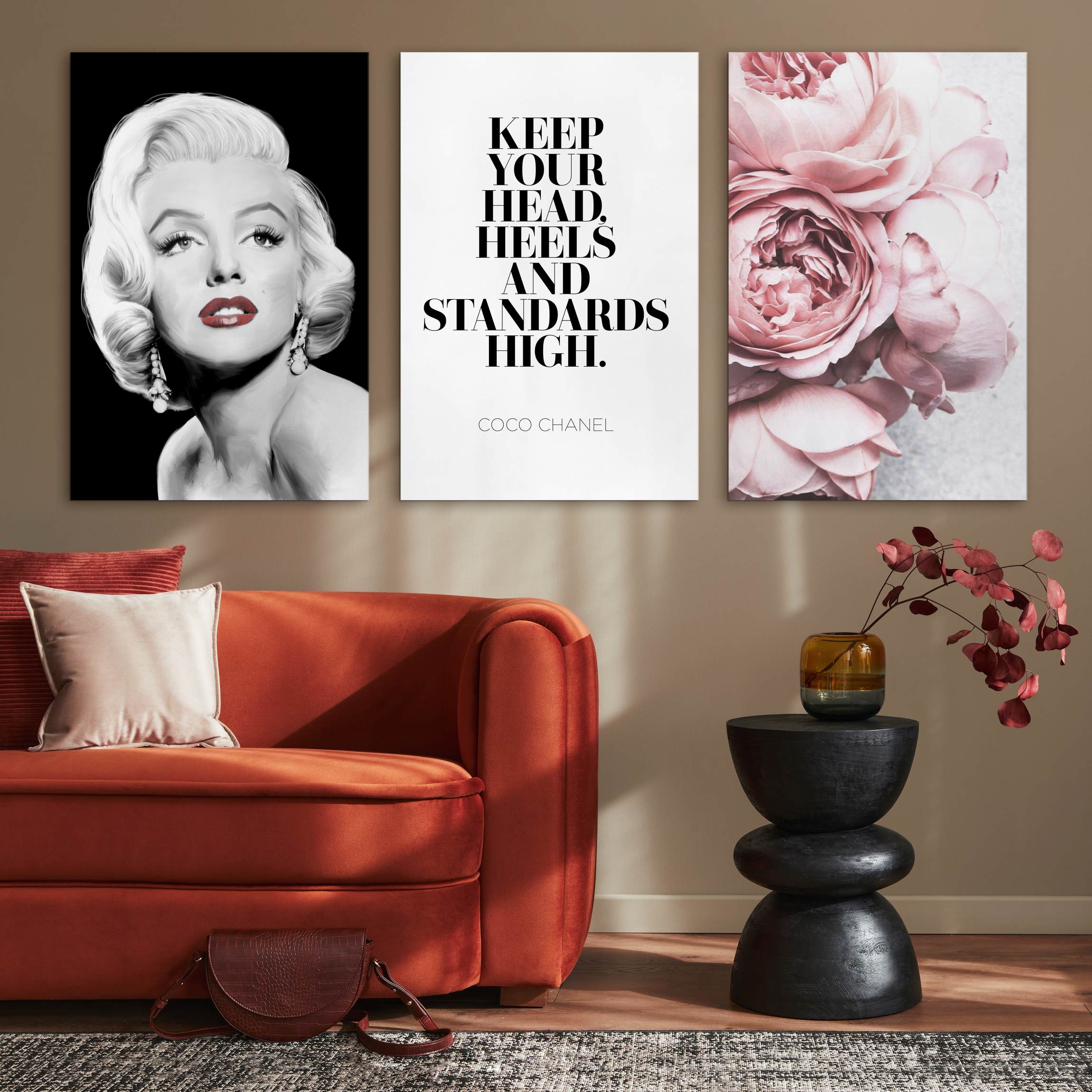 Bilderwände Marilyn mit Pfingstrosen
