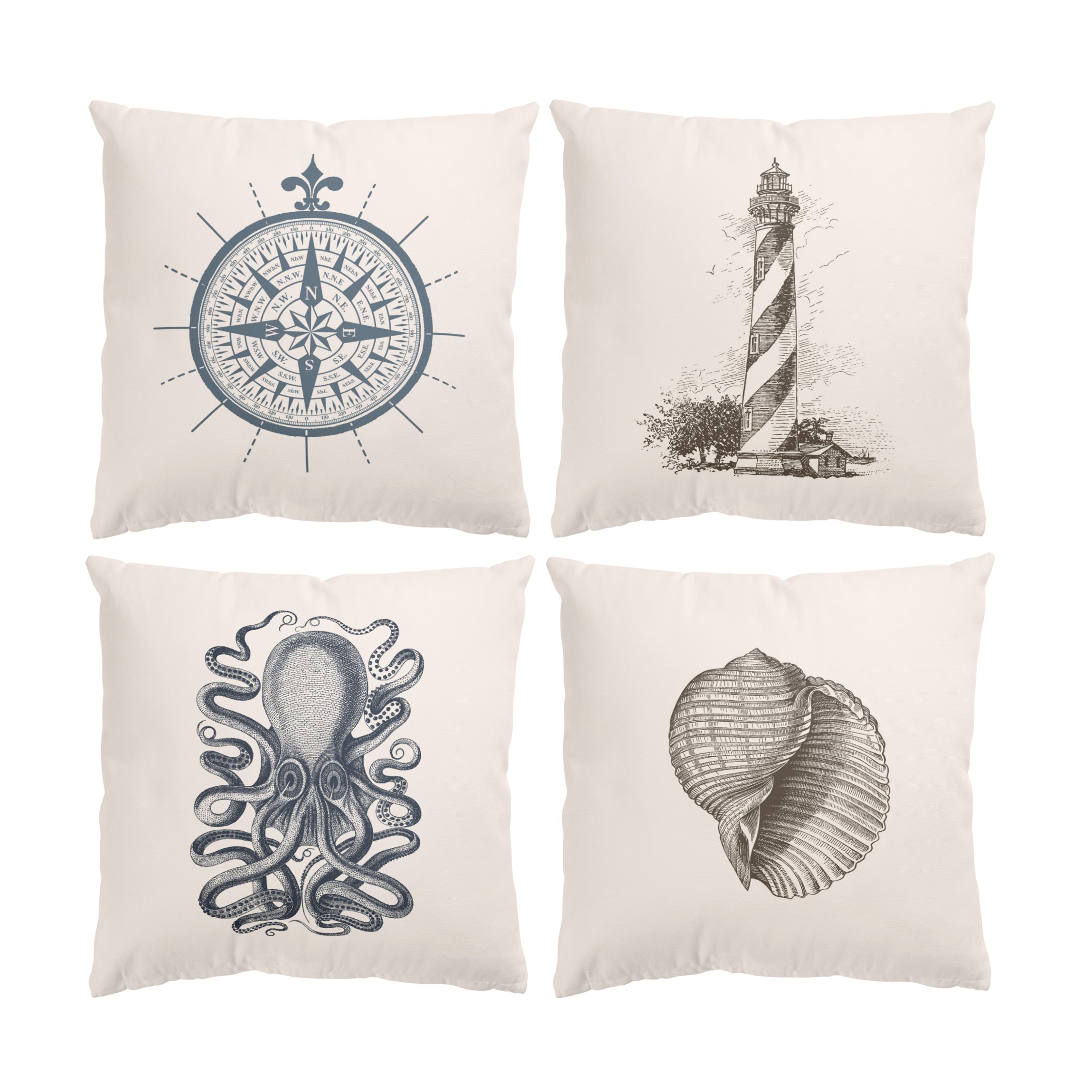 Dekokissen 4er Set Maritime Schätze Set II