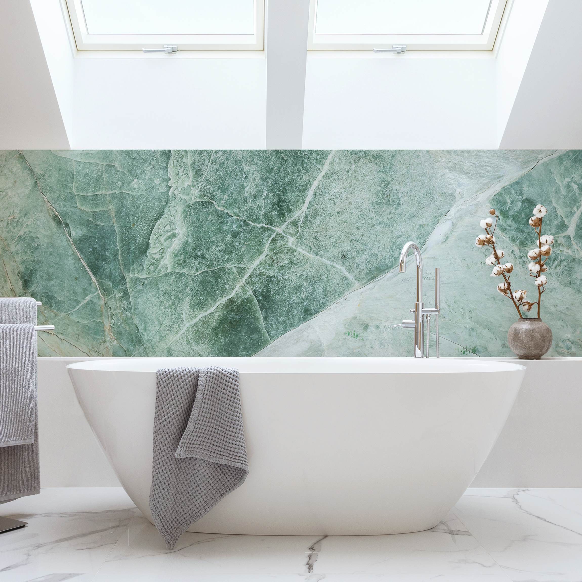 Wandverkleidung Bad Marmor Türkis