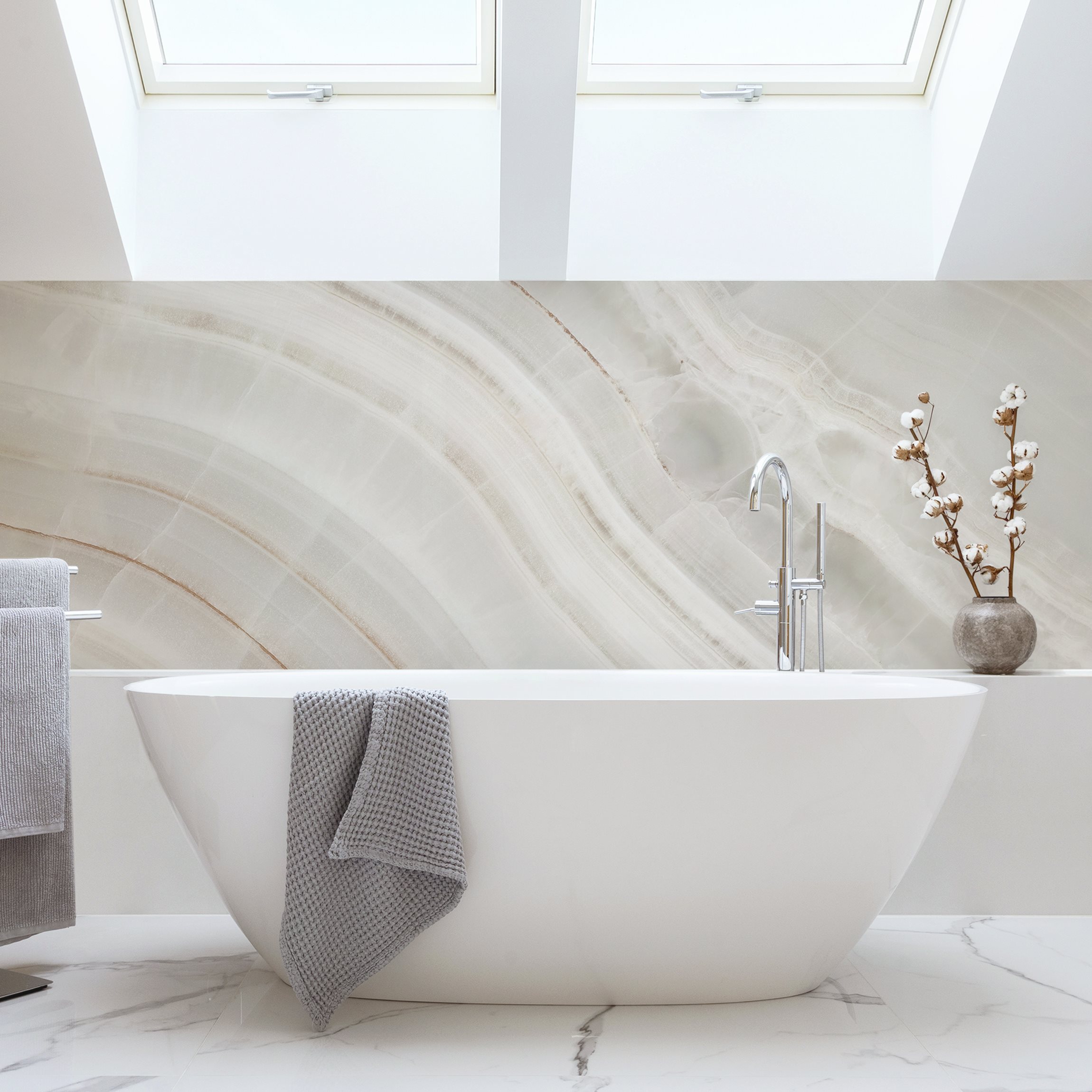 Wandverkleidung Bad Marmorstrukturen