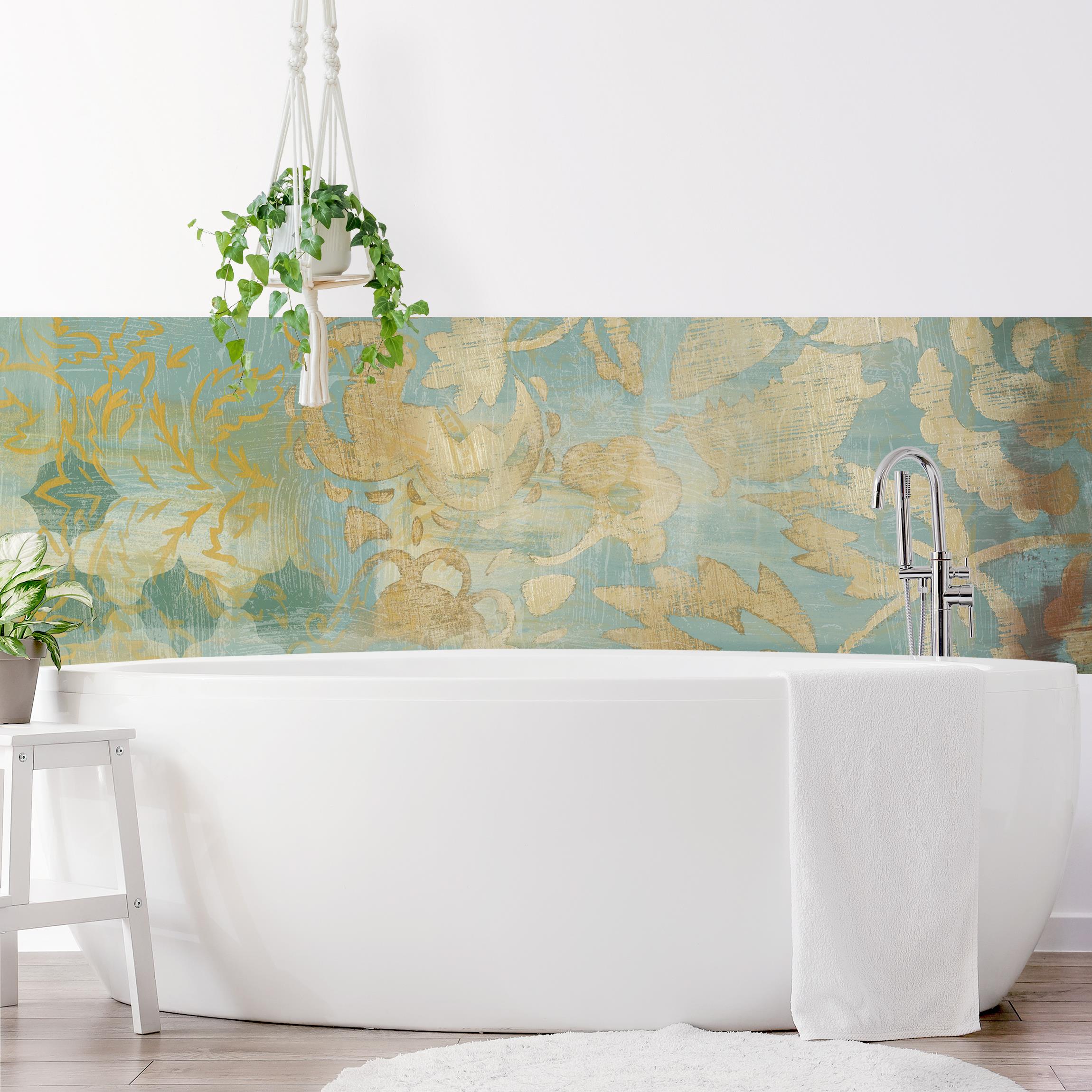 Wandverkleidung Bad Marokkanische Collage in Gold und Türkis II