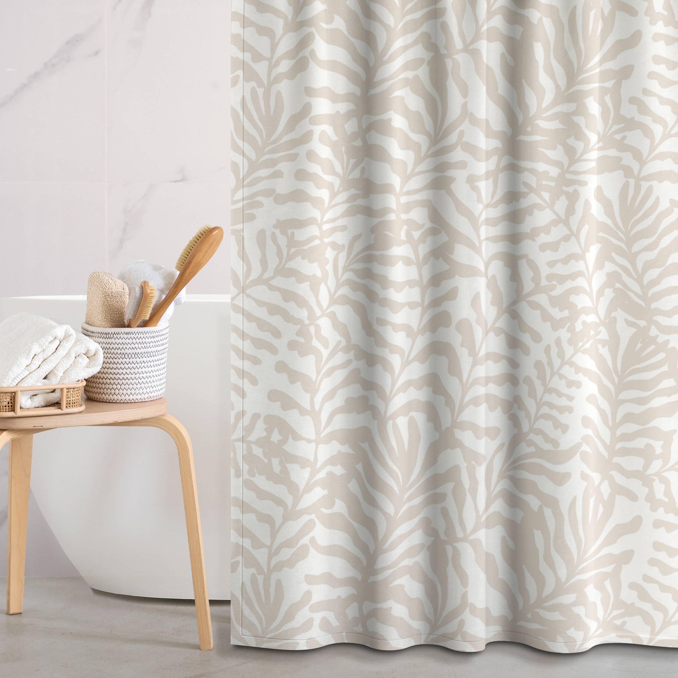 Duschvorhang Matisse Blättermuster Beige