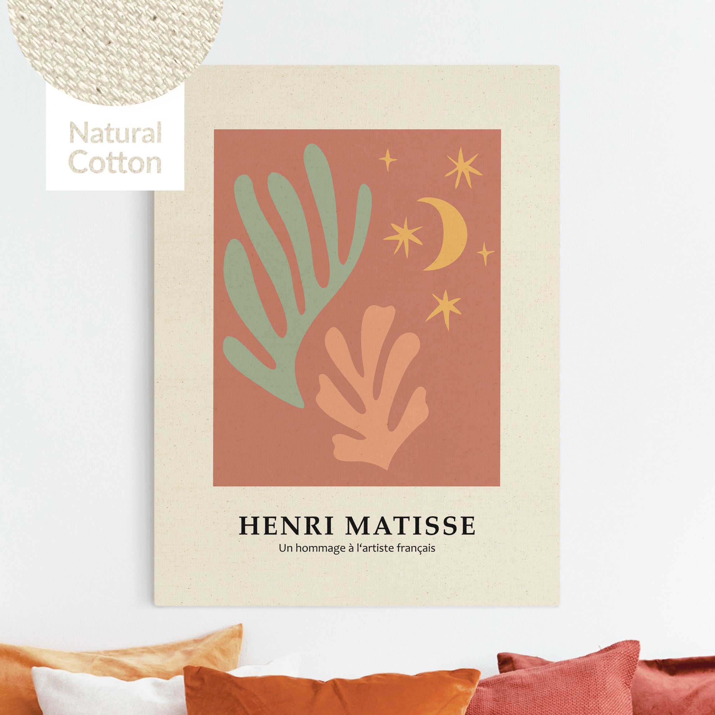 Leinwandbild auf Canvas Natural Matisse Hommage - Pflanzen im Mondschein